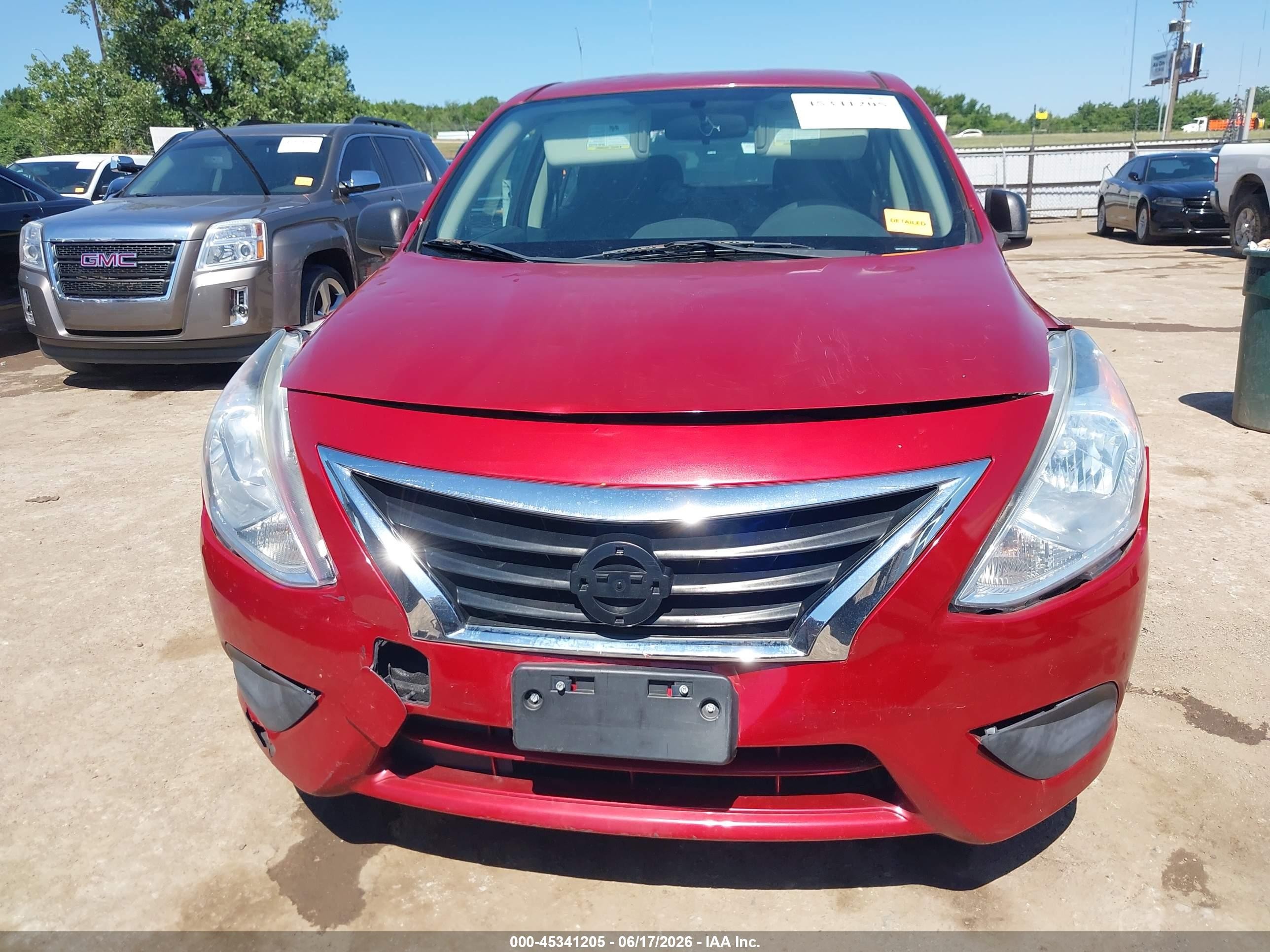 2015 Nissan Versa 1.6 S+ Red vin: 3N1CN7AP8FL898400