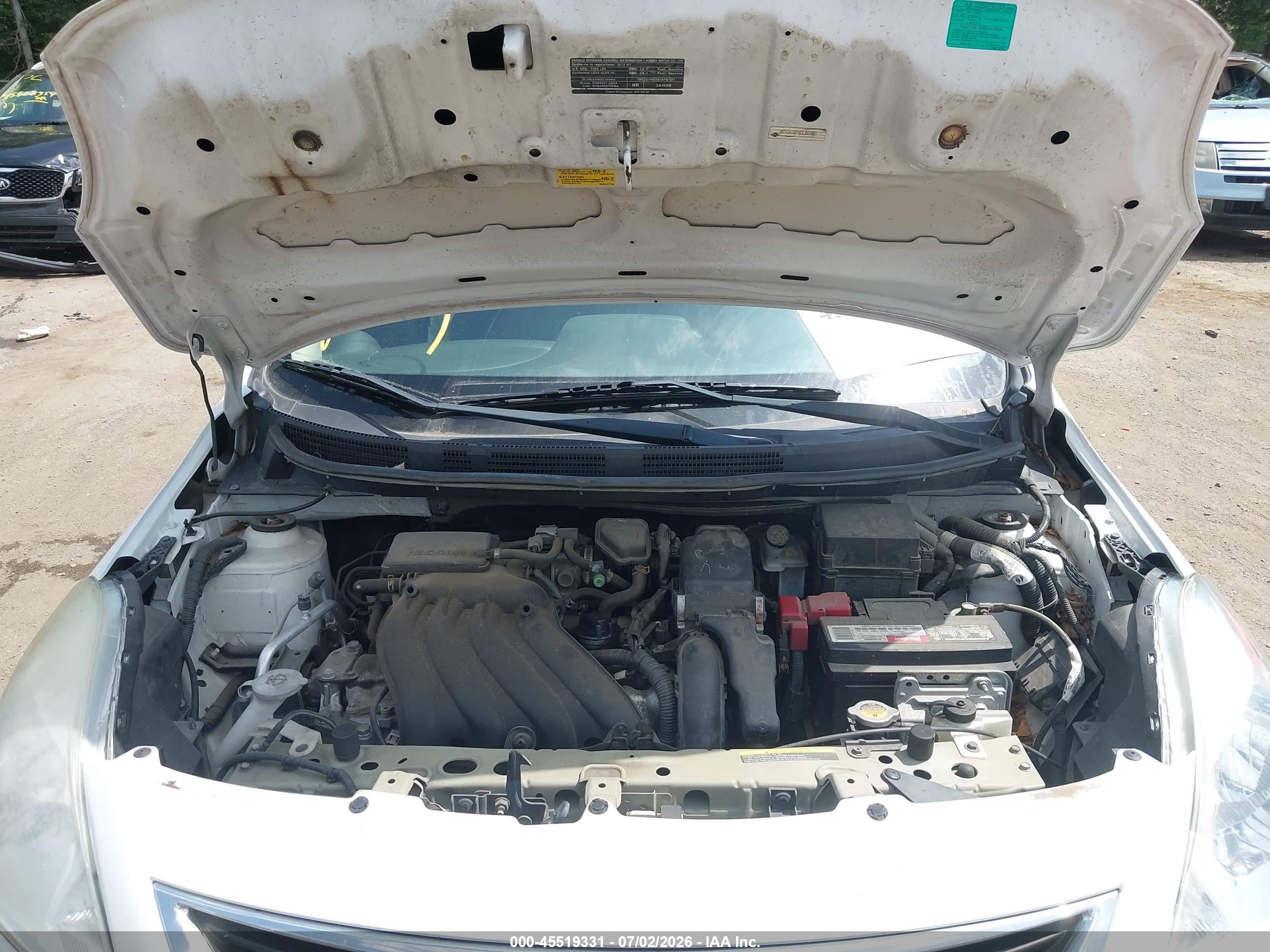 2012 Nissan Versa 1.6 Sv White vin: 3N1CN7AP9CL841909