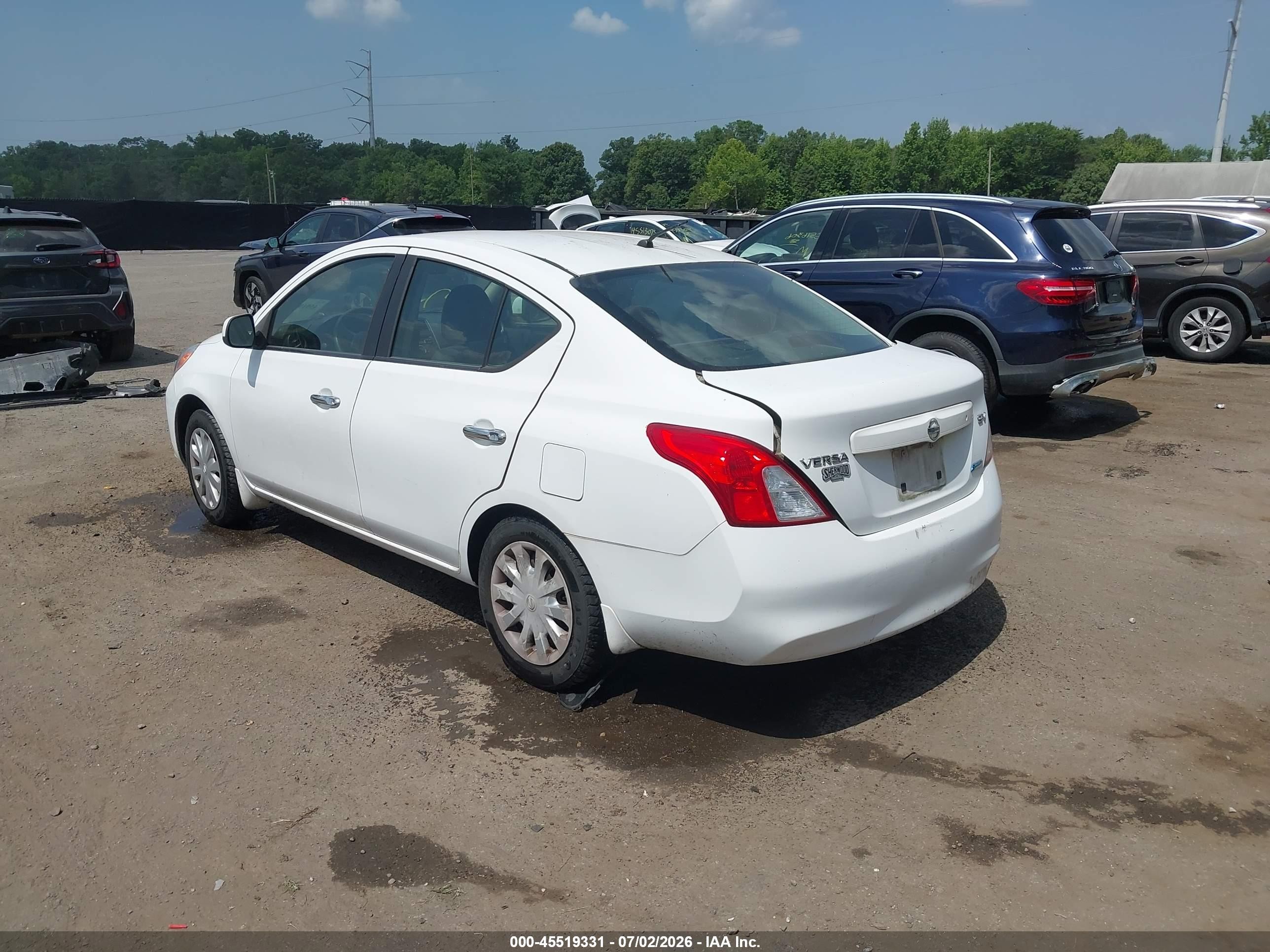 2012 Nissan Versa 1.6 Sv White vin: 3N1CN7AP9CL841909