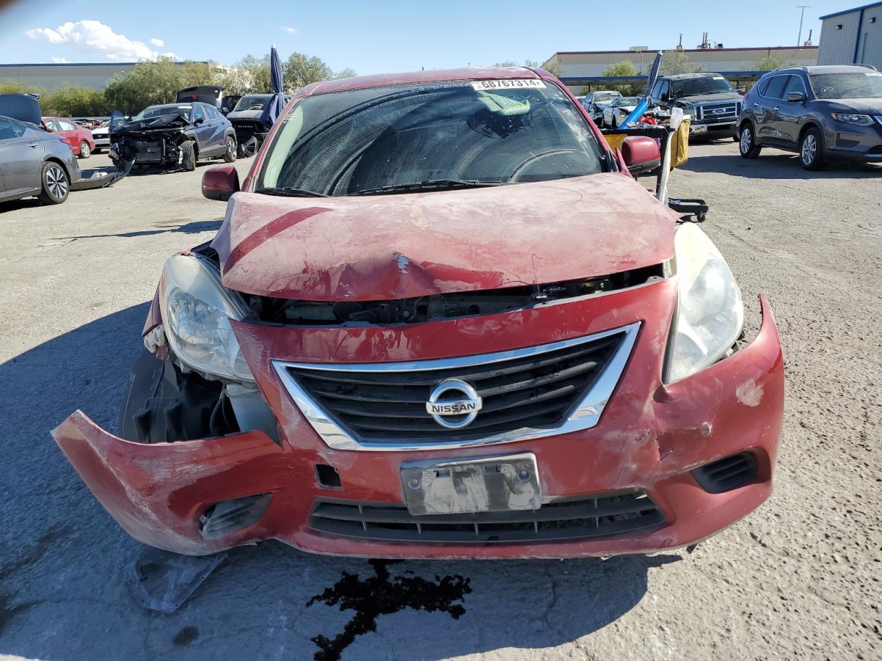 2012 Nissan Versa S Red vin: 3N1CN7AP9CL890530