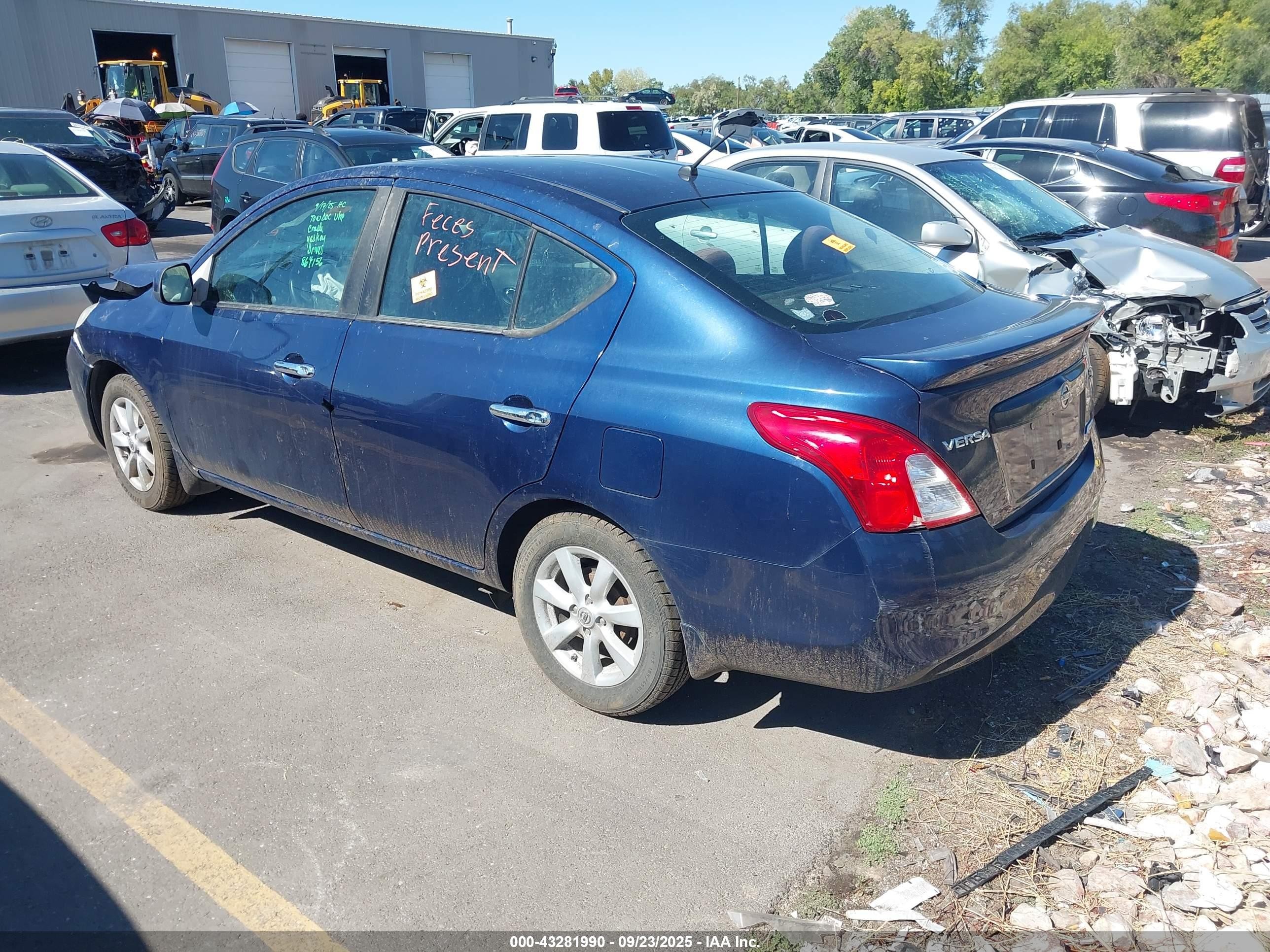 2014 Nissan Versa 1.6 Sv Dark Blue vin: 3N1CN7AP9EL864156