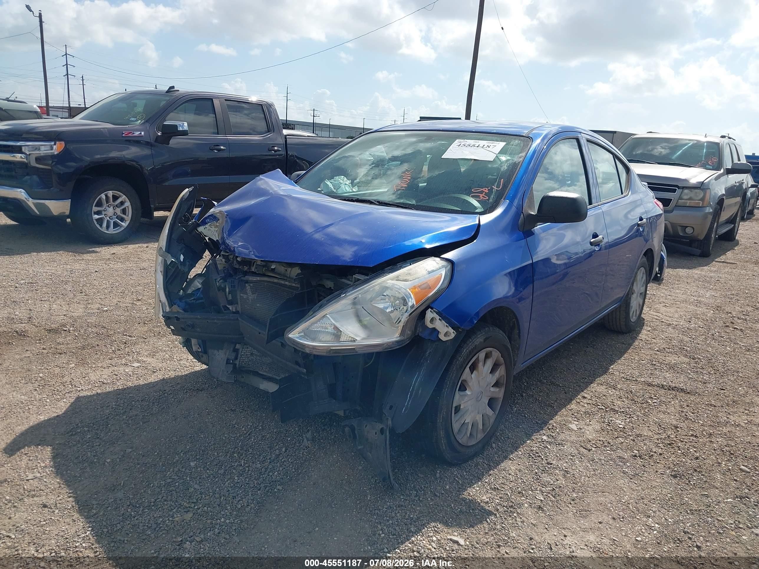2015 Nissan Versa 1.6 S+ Blue vin: 3N1CN7AP9FL835287