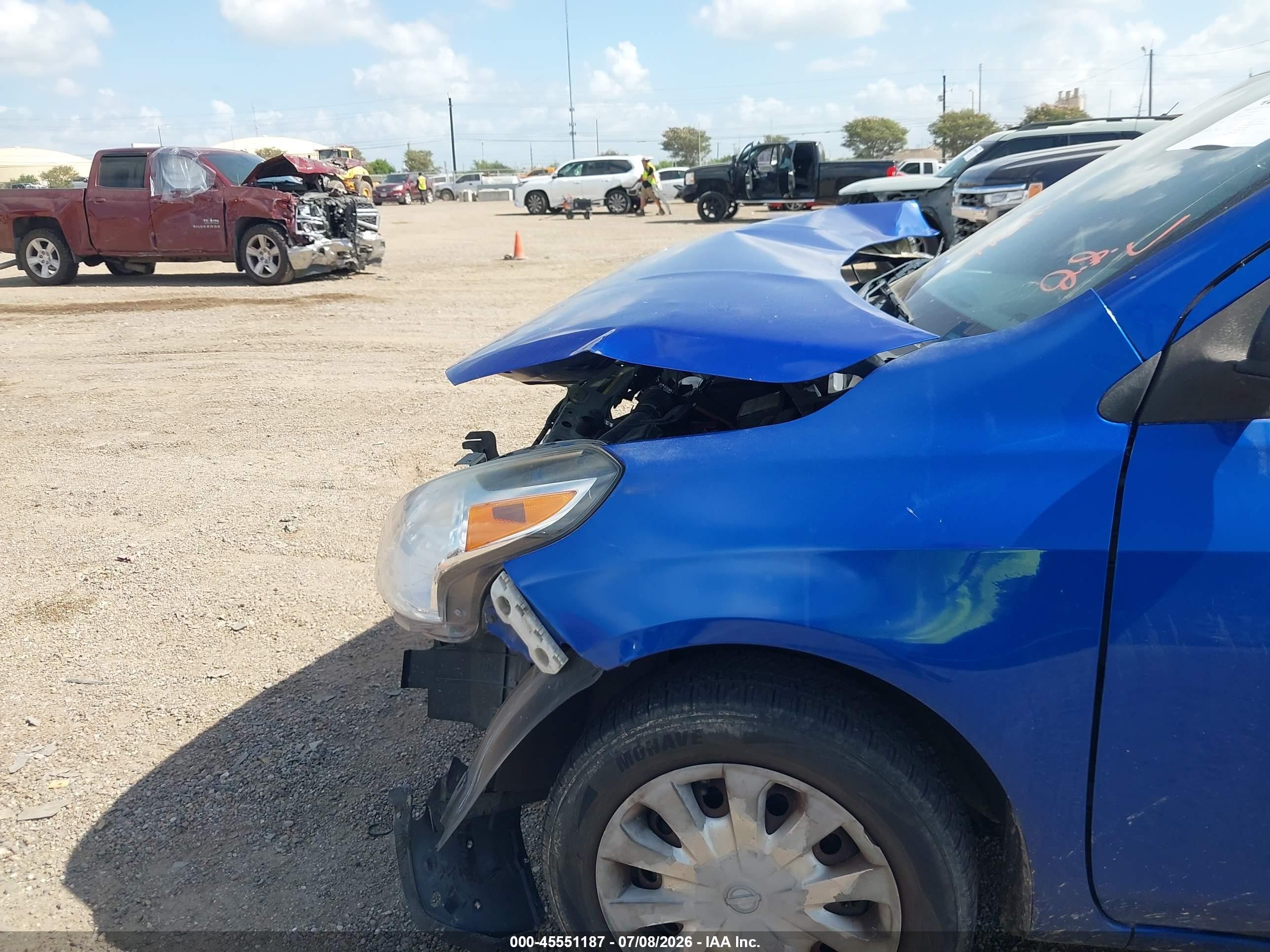 2015 Nissan Versa 1.6 S+ Blue vin: 3N1CN7AP9FL835287