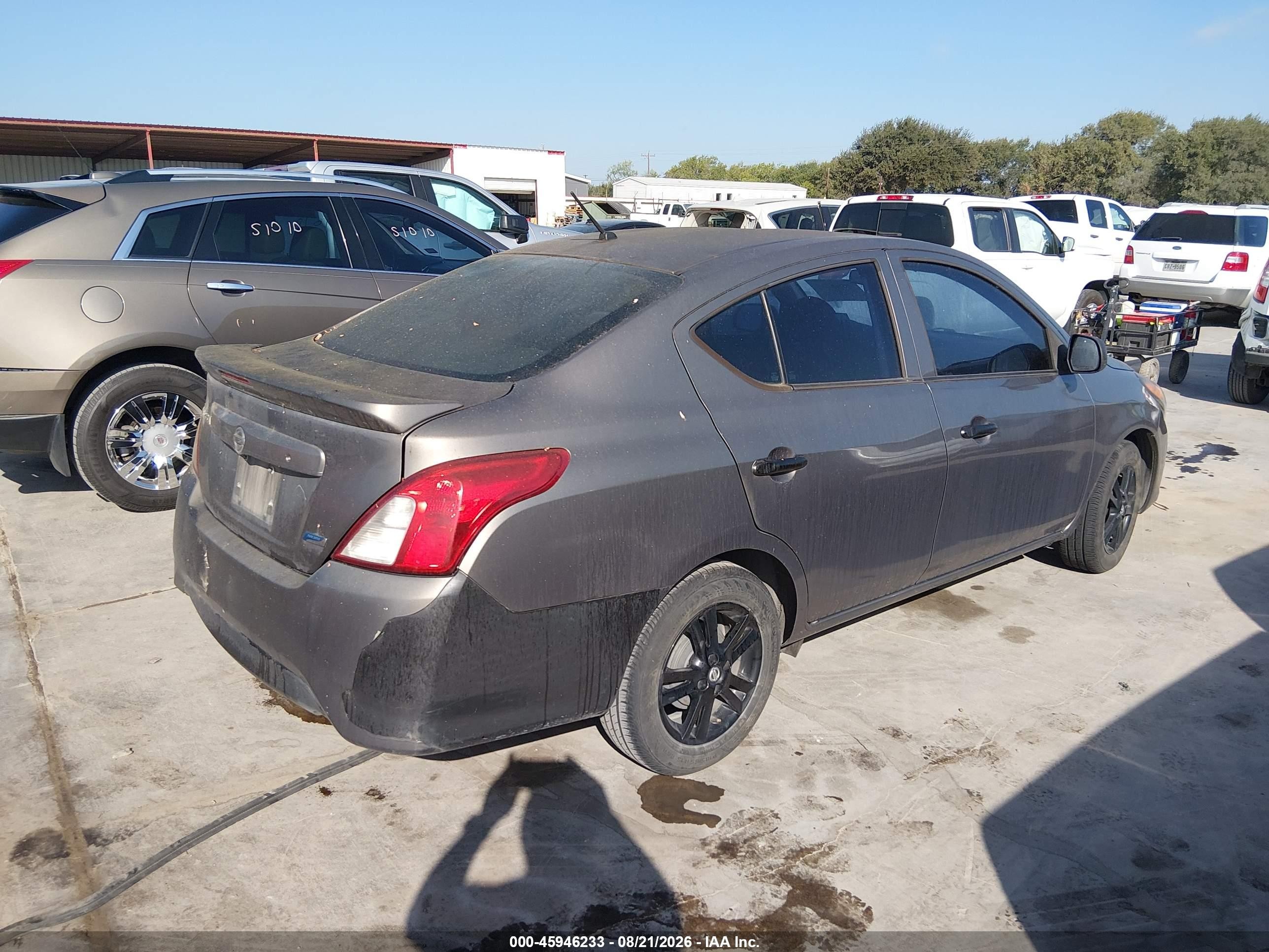 2015 Nissan Versa 1.6 S+ Gray vin: 3N1CN7AP9FL848878