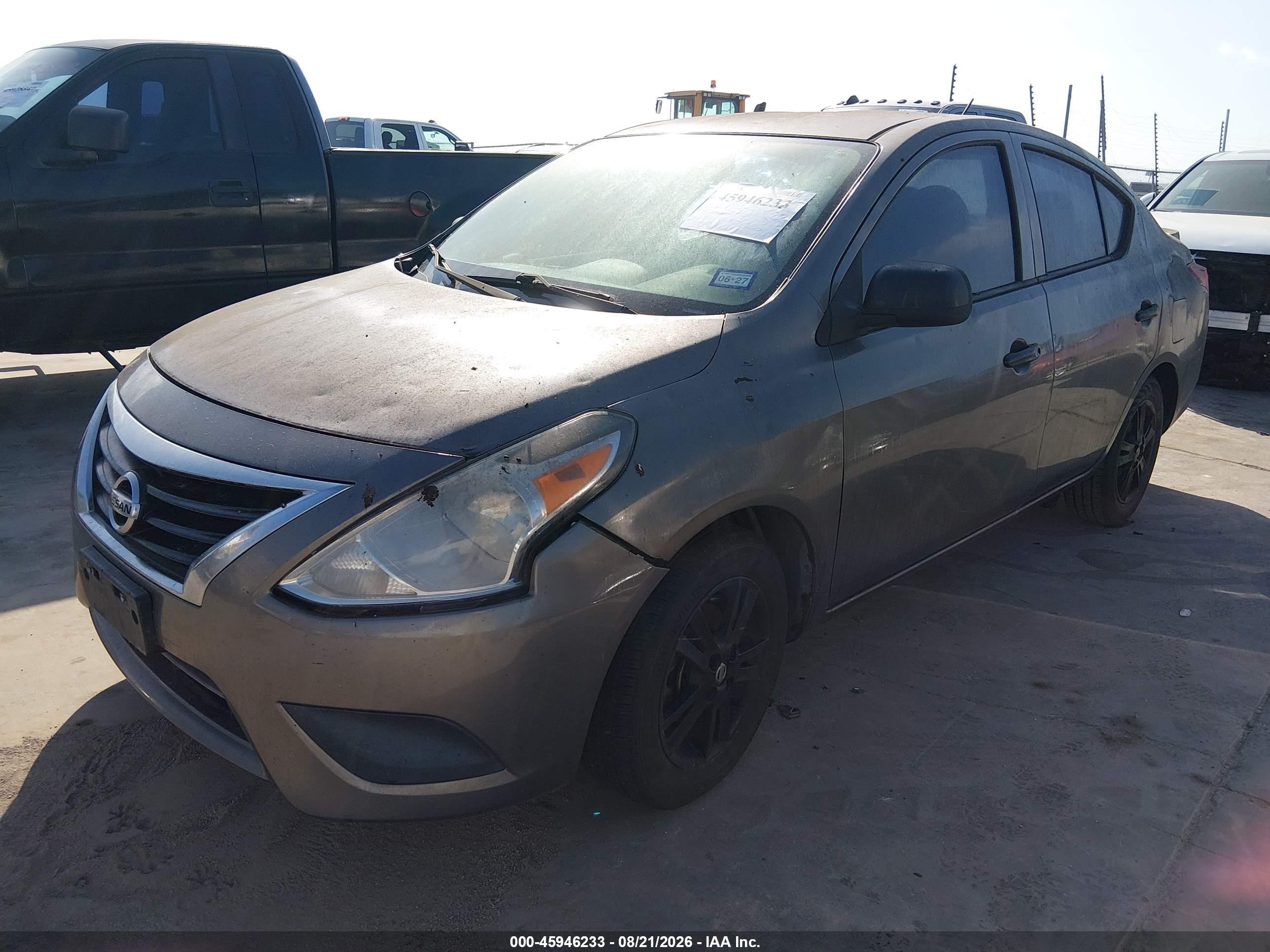 2015 Nissan Versa 1.6 S+ Gray vin: 3N1CN7AP9FL848878