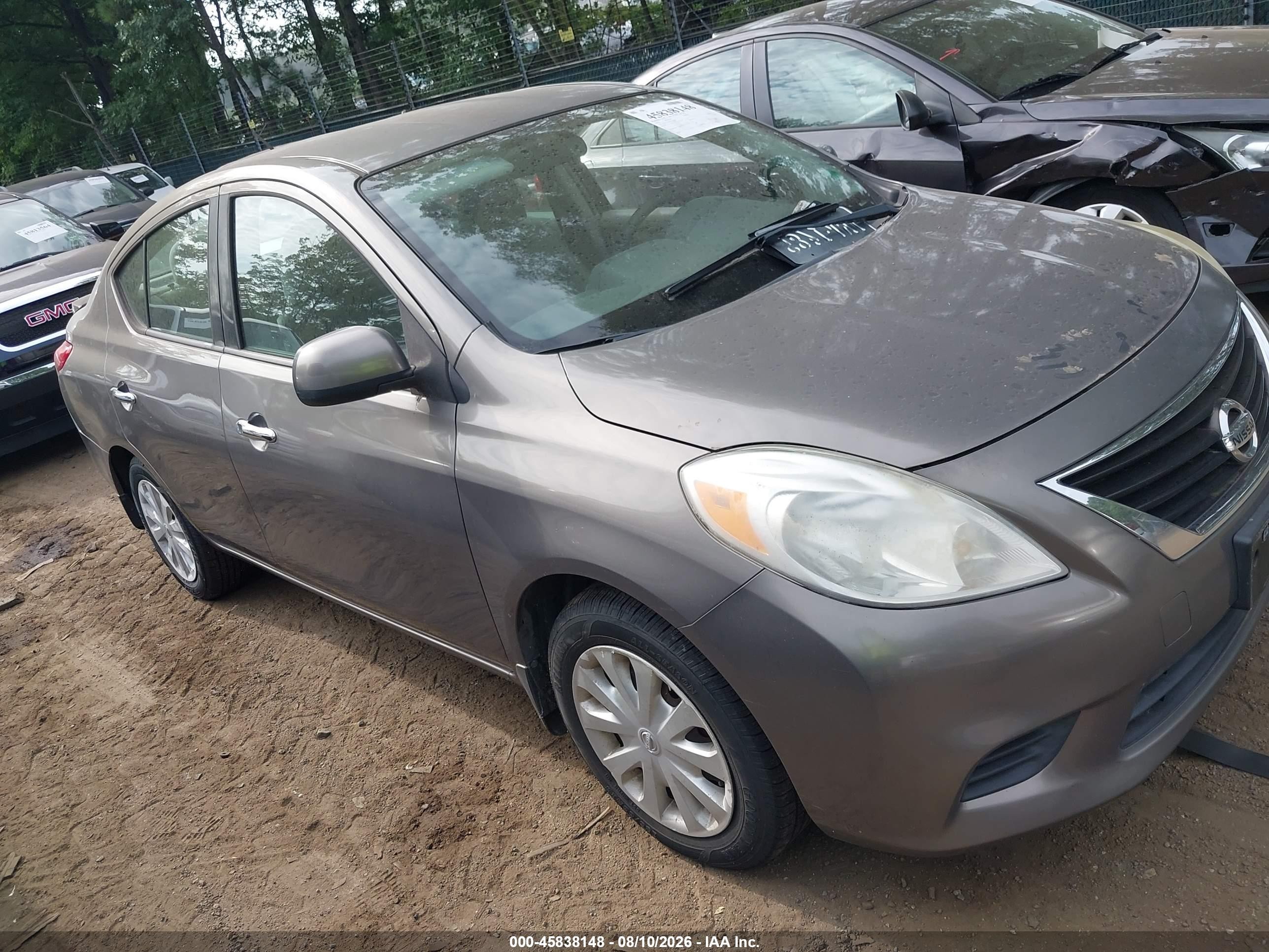 2014 Nissan Versa 1.6 Sv Gray vin: 3N1CN7APXEK447098