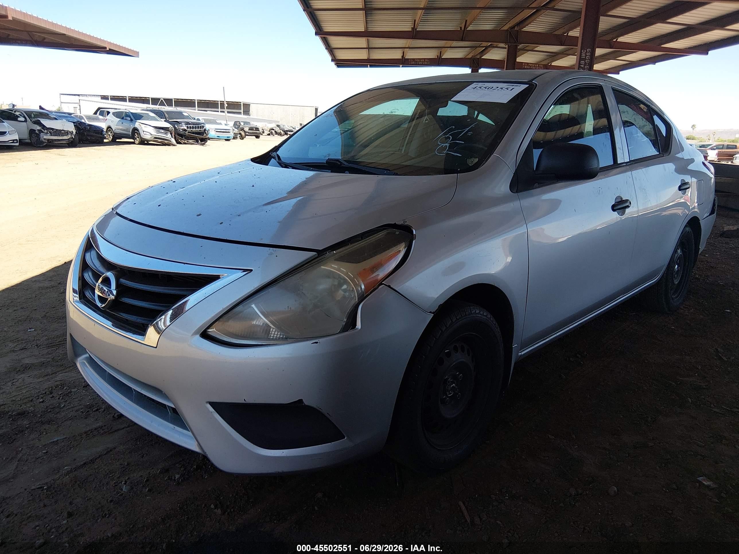2015 Nissan Versa 1.6 S+ Silver vin: 3N1CN7APXFL859582
