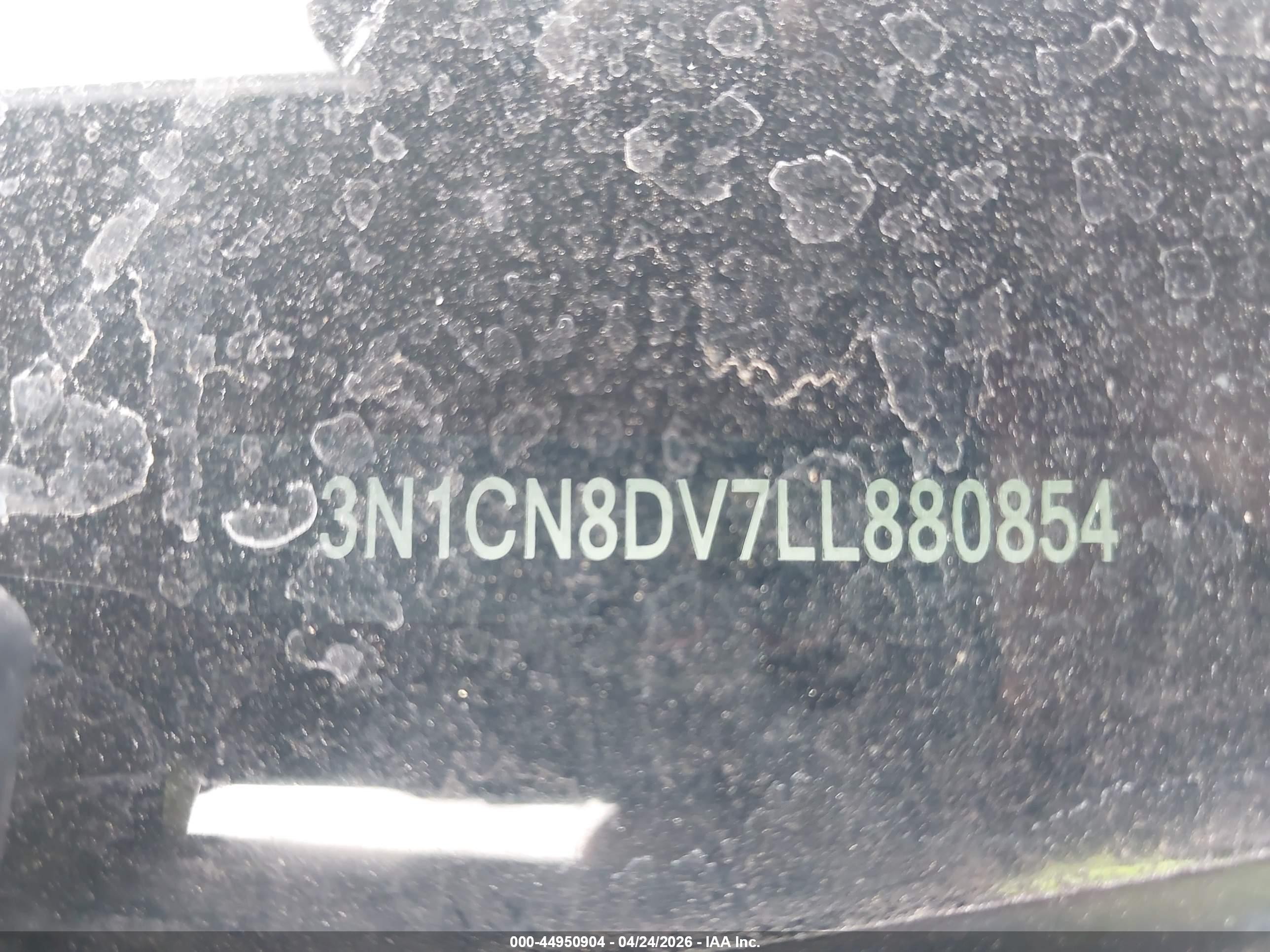 2020 Nissan Versa S Xtronic Cvt Серебряный vin: 3N1CN8DV7LL880854