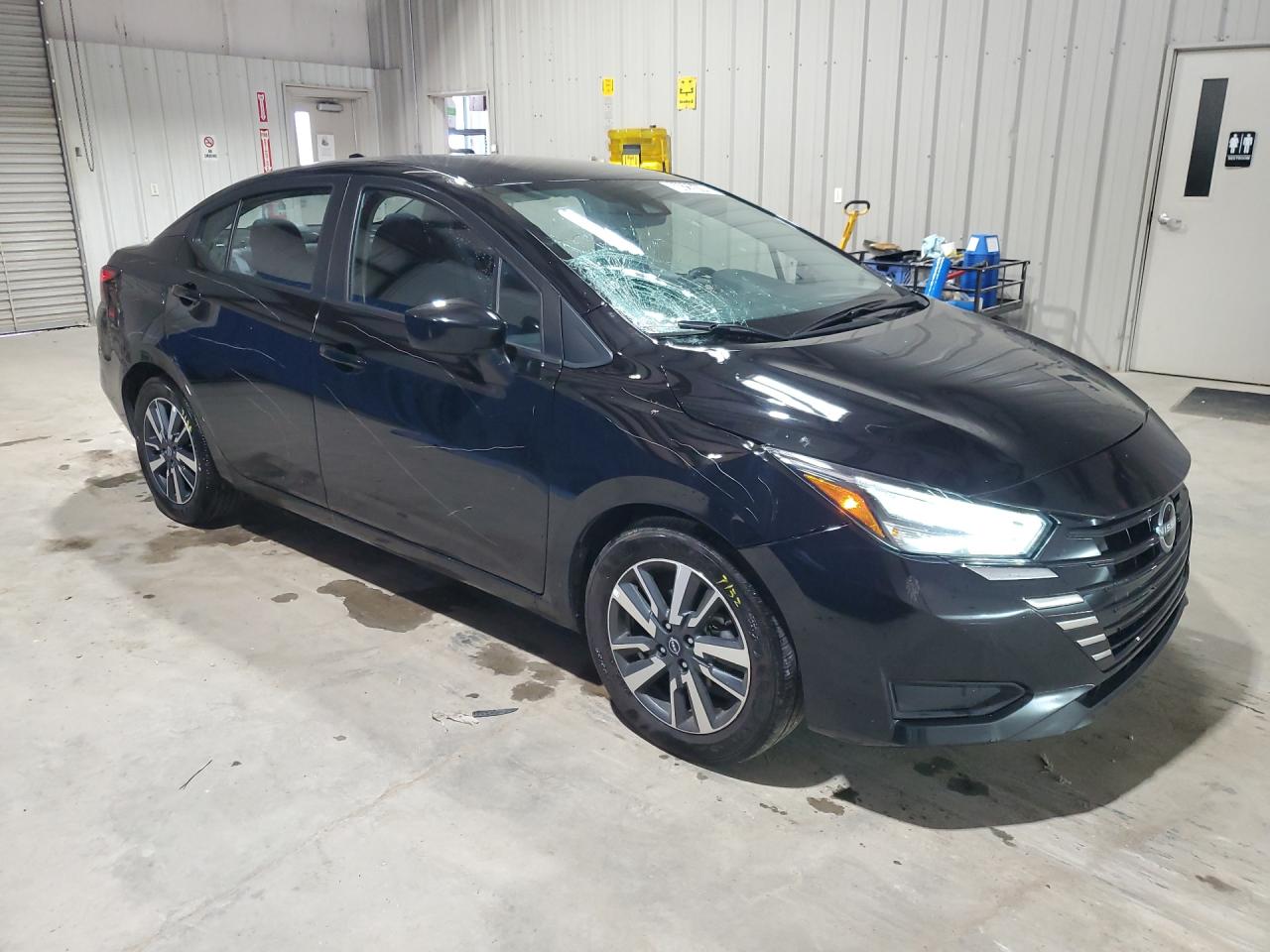 2025 Nissan Versa Sv Black vin: 3N1CN8EV1SL843084 Damage: Right Front Door, Heavy Scratch, > 12 Inches