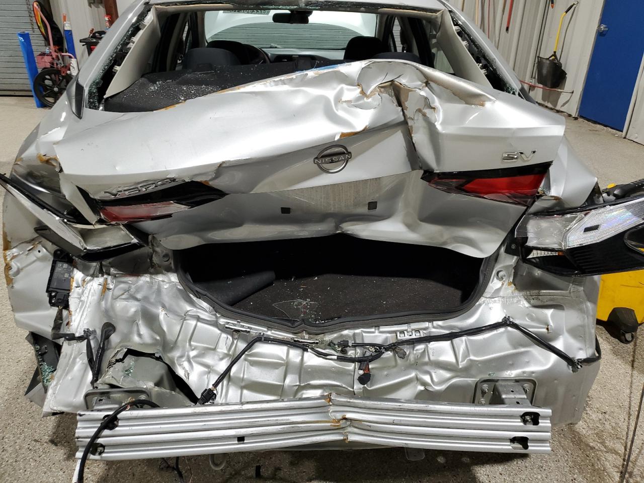 2023 Nissan Versa Sv Silver vin: 3N1CN8EV5PL861787 Damage: Deck Lid, Severe Damage, Replacement Required