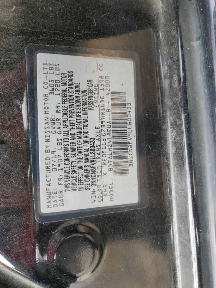 2020 Nissan Versa Sr Черный vin: 3N1CN8FV9LL803433