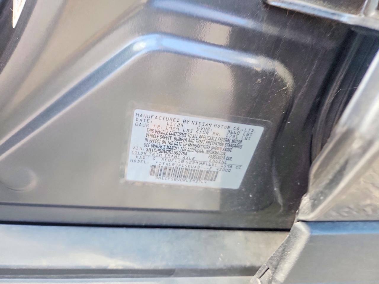 2024 Nissan Kicks S Gray vin: 3N1CP5BV0RL593764
