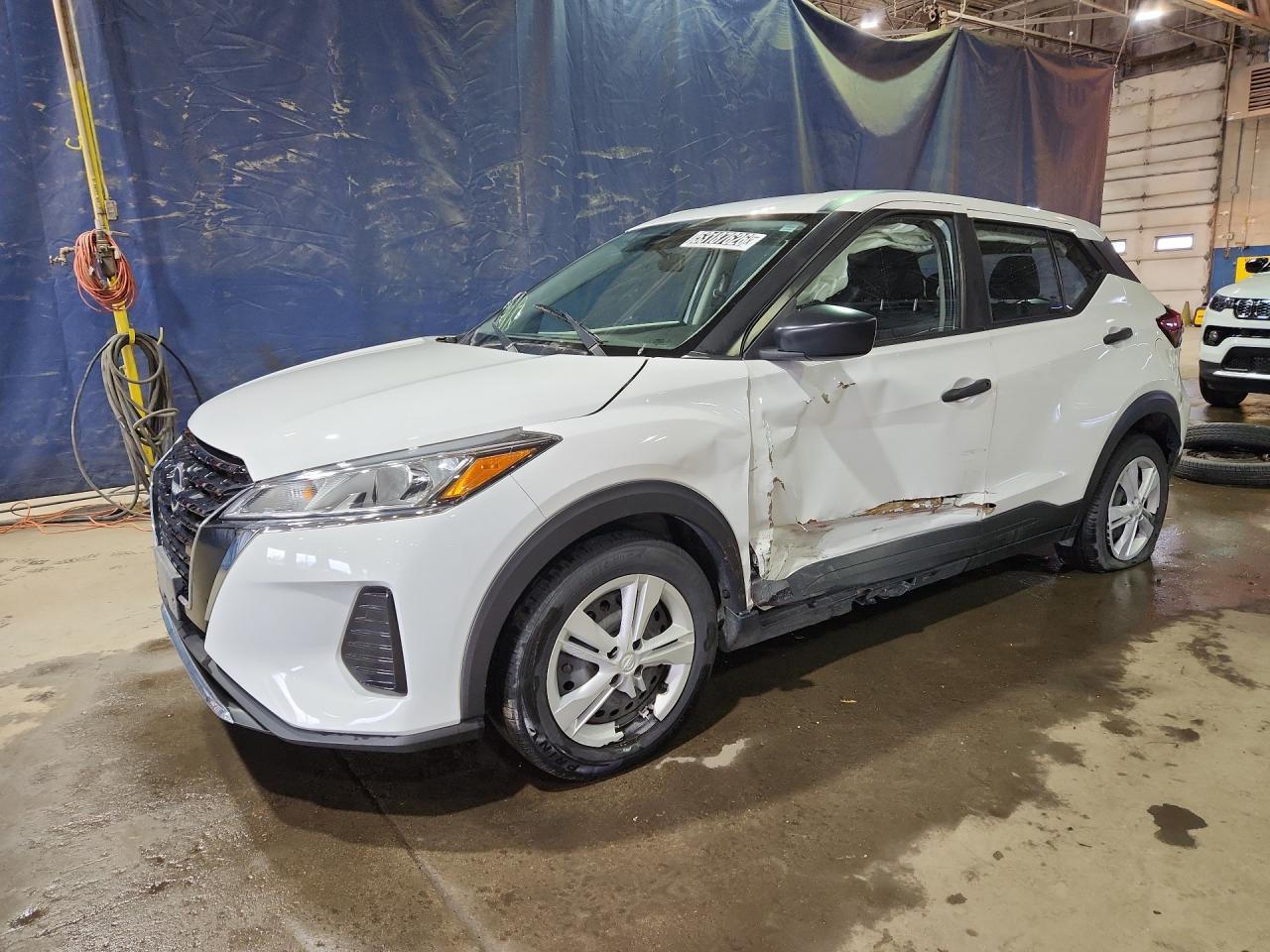 2023 Nissan Kicks S White vin: 3N1CP5BV3PL520420 Damage: Left Front Fender, Severe Damage, Replacement Required