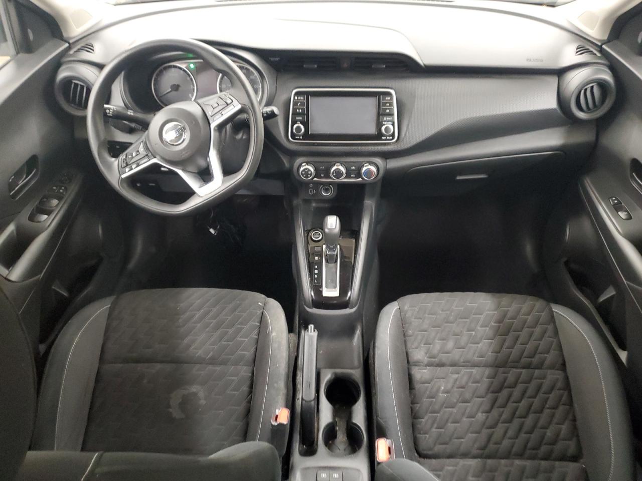 2021 Nissan Kicks S White vin: 3N1CP5BVXML549523 Damage: Left Front Seat, Stained, Permanent