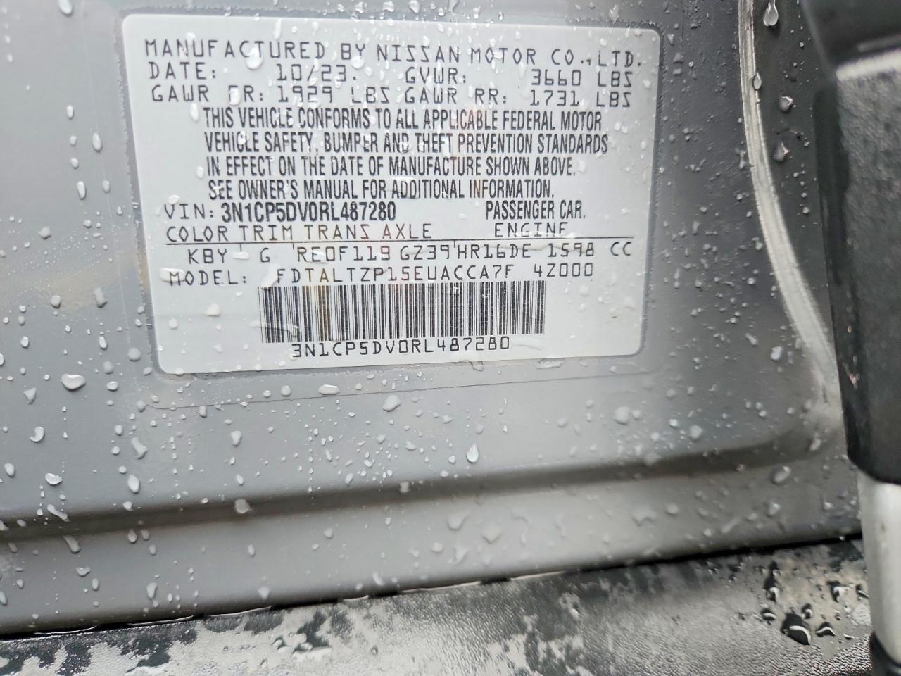 2024 Nissan Kicks Sr Gray vin: 3N1CP5DV0RL487280