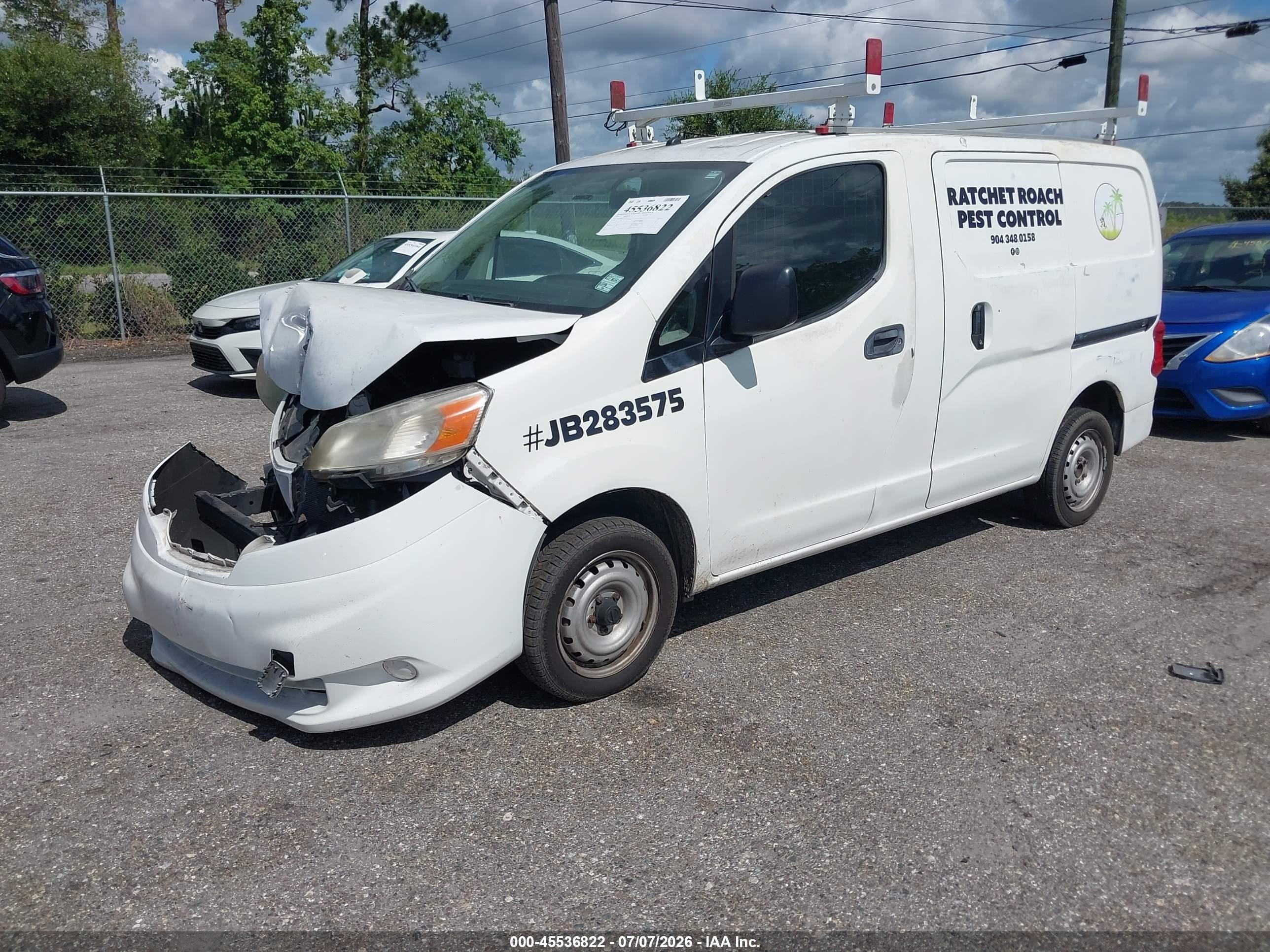 2015 Nissan Nv200 S/sv White vin: 3N6CM0KN1FK716415