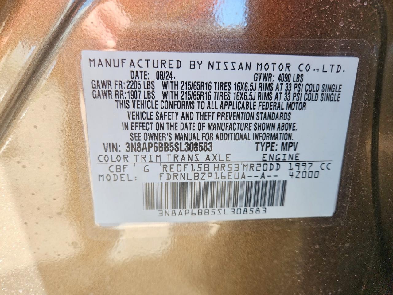 2025 Nissan Kicks S Green vin: 3N8AP6BB5SL308583