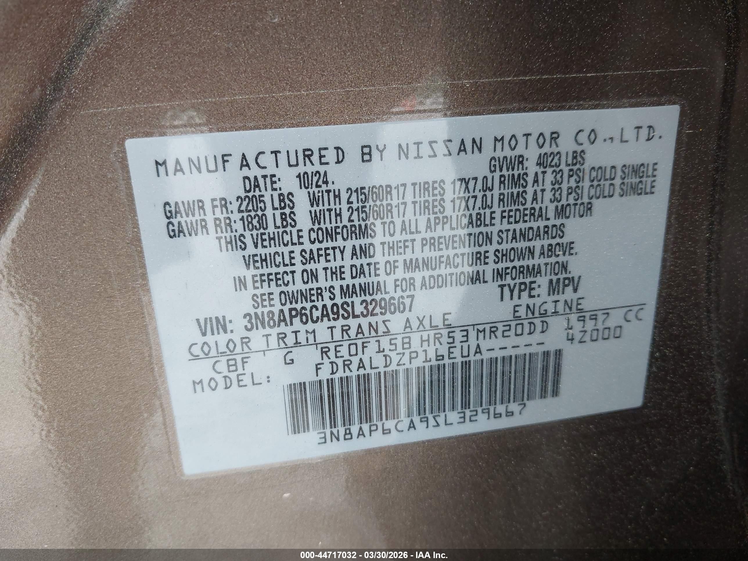 2025 Nissan Kicks Sv Fwd Brown vin: 3N8AP6CA9SL329667