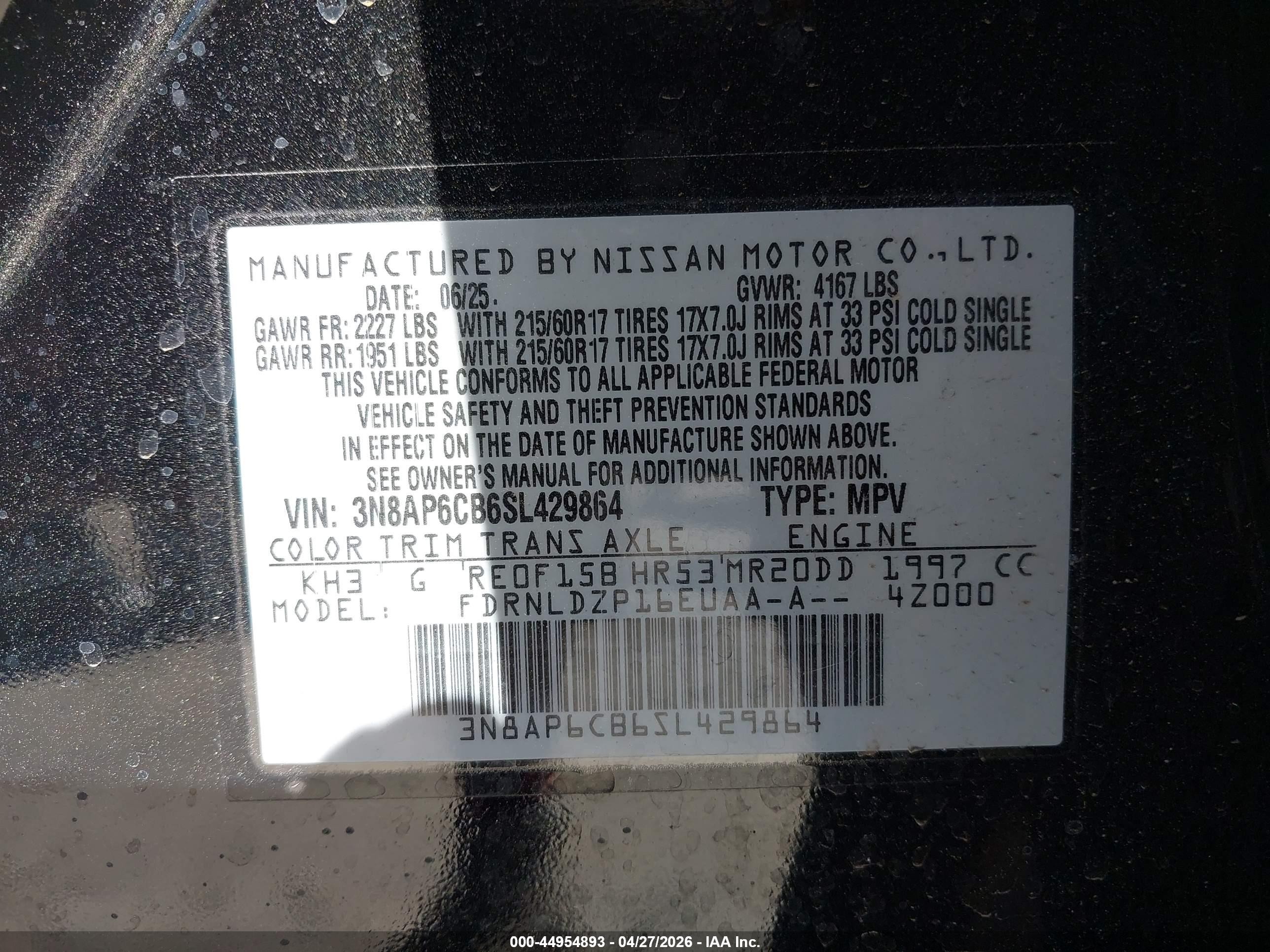 2025 Nissan Kicks Sv Intelligent Awd Black vin: 3N8AP6CB6SL429864