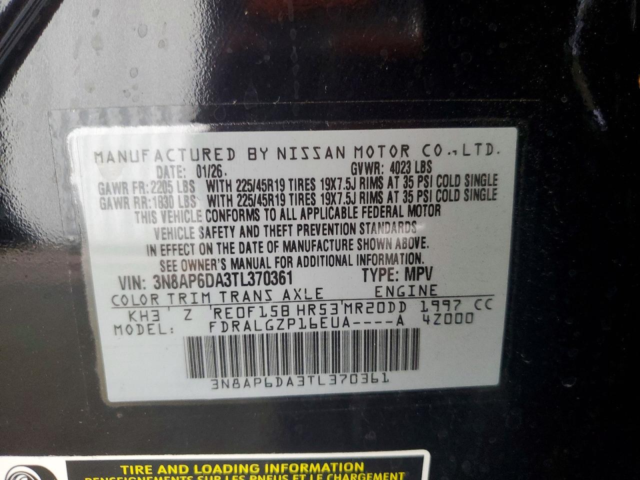 2026 Nissan Kicks Sr Black vin: 3N8AP6DA3TL370361
