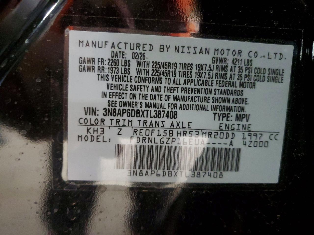 2026 Nissan Kicks Sr Black vin: 3N8AP6DBXTL387408