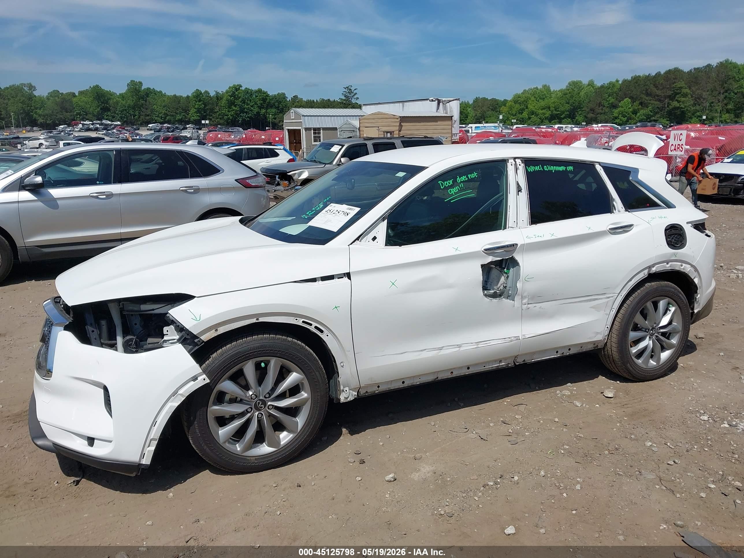 2022 Infiniti Qx50 Pure White vin: 3PCAJ5AA4NF119751