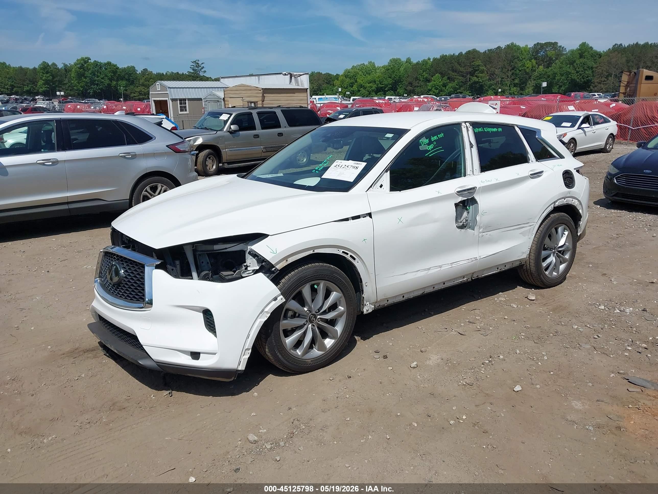 2022 Infiniti Qx50 Pure White vin: 3PCAJ5AA4NF119751