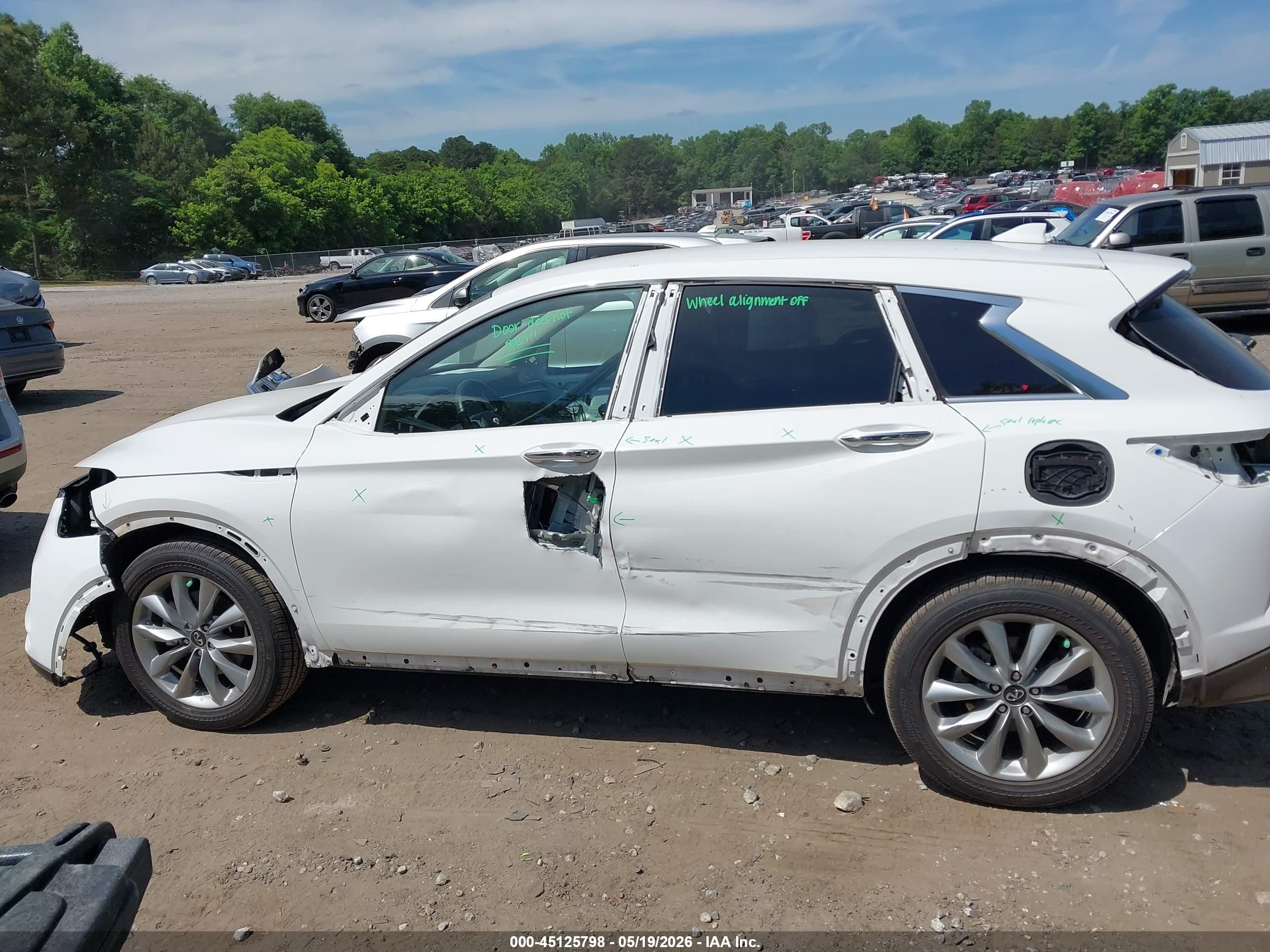 2022 Infiniti Qx50 Pure White vin: 3PCAJ5AA4NF119751