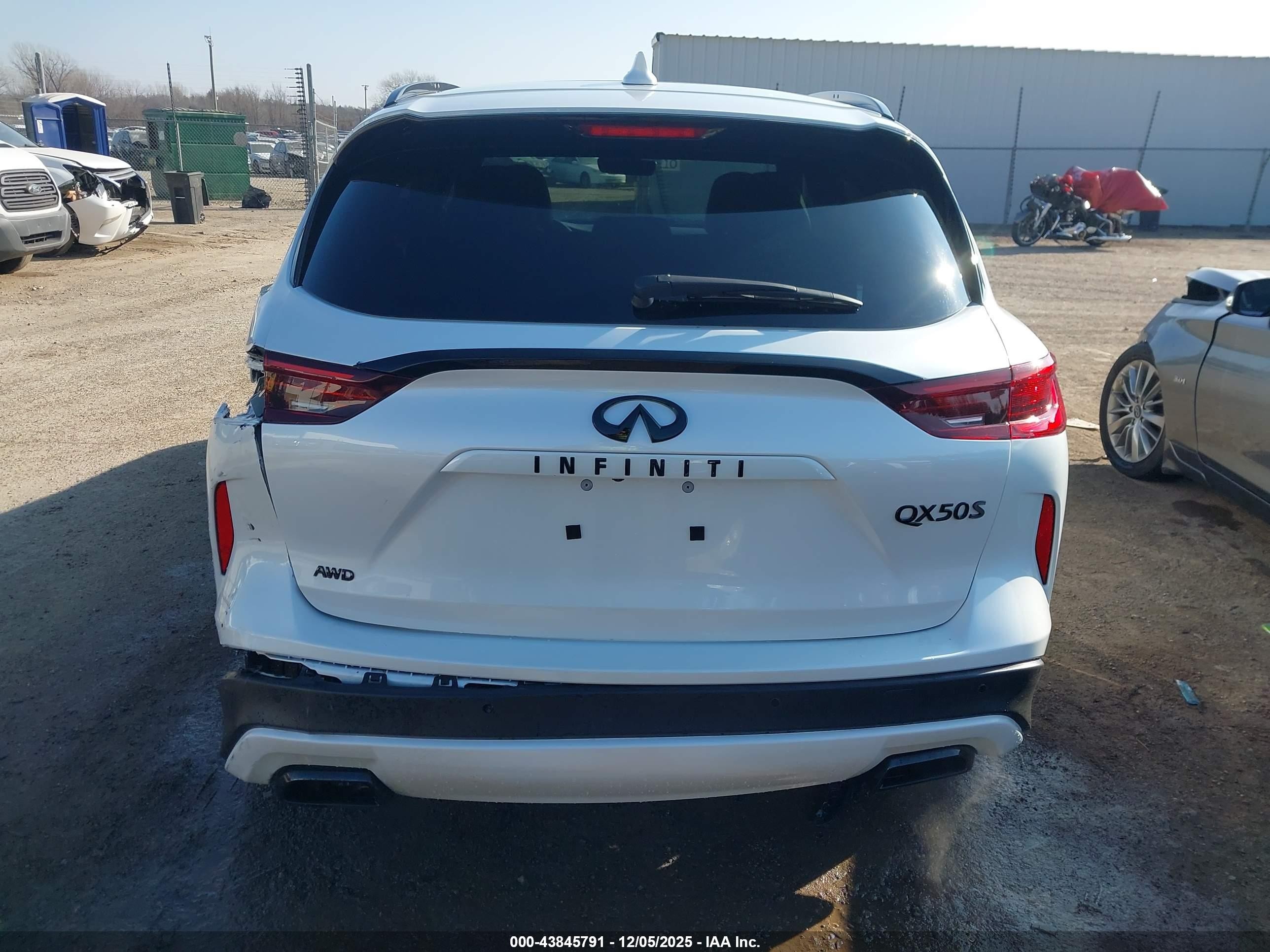 2025 Infiniti Qx50 Sport Awd White vin: 3PCAJ5FB2SF101908