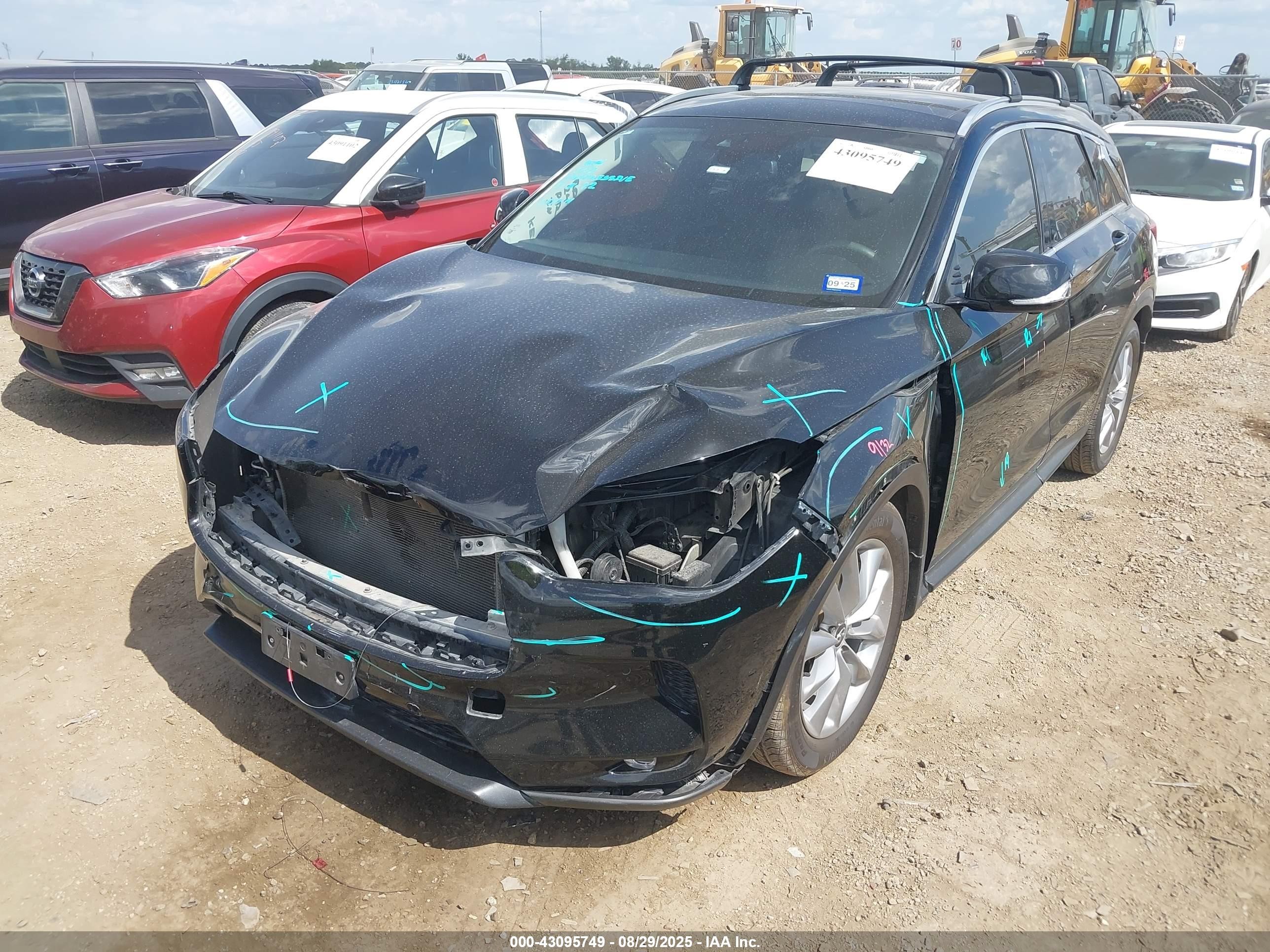 2020 Infiniti Qx50 Essential Awd Black vin: 3PCAJ5M38LF103417