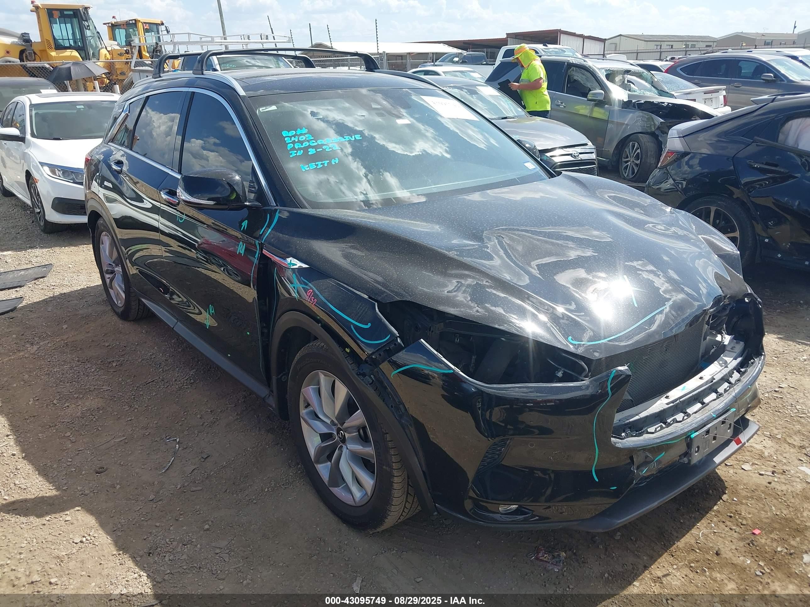 2020 Infiniti Qx50 Essential Awd Black vin: 3PCAJ5M38LF103417