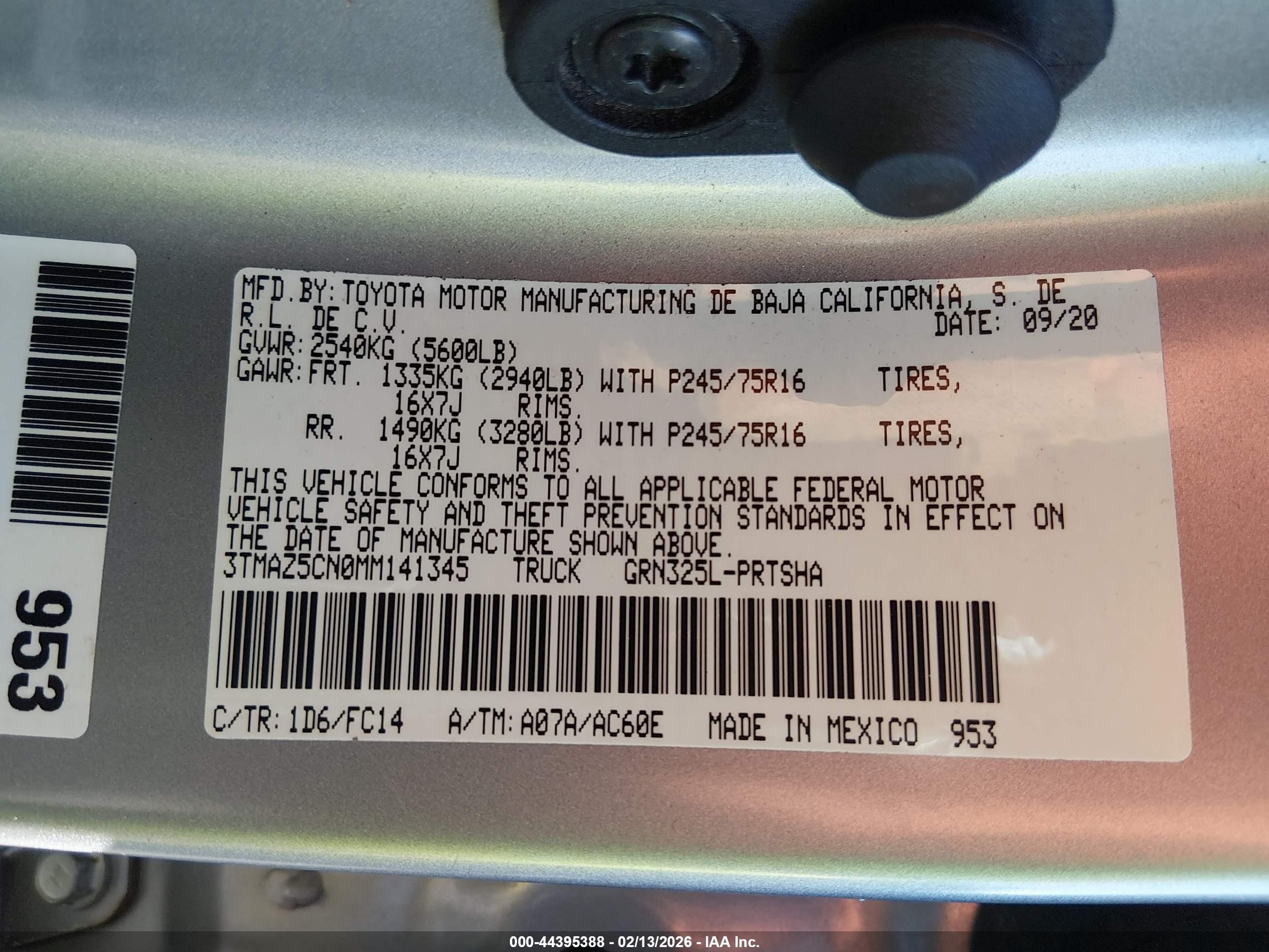 2021 Toyota Tacoma Sr5 V6 Gray vin: 3TMAZ5CN0MM141345