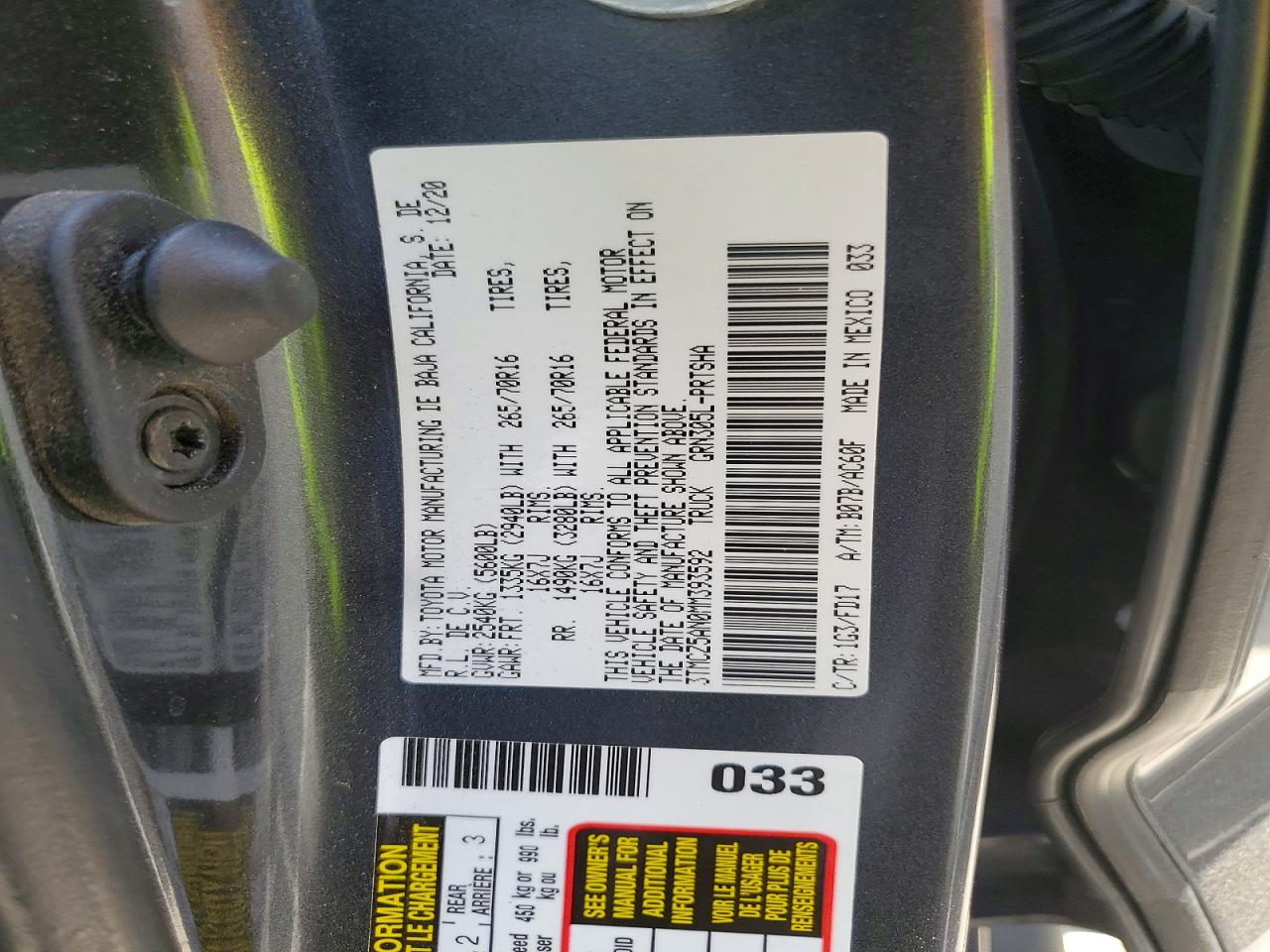 2021 Toyota Tacoma Trd Off-road Charcoal vin: 3TMCZ5AN0MM393592