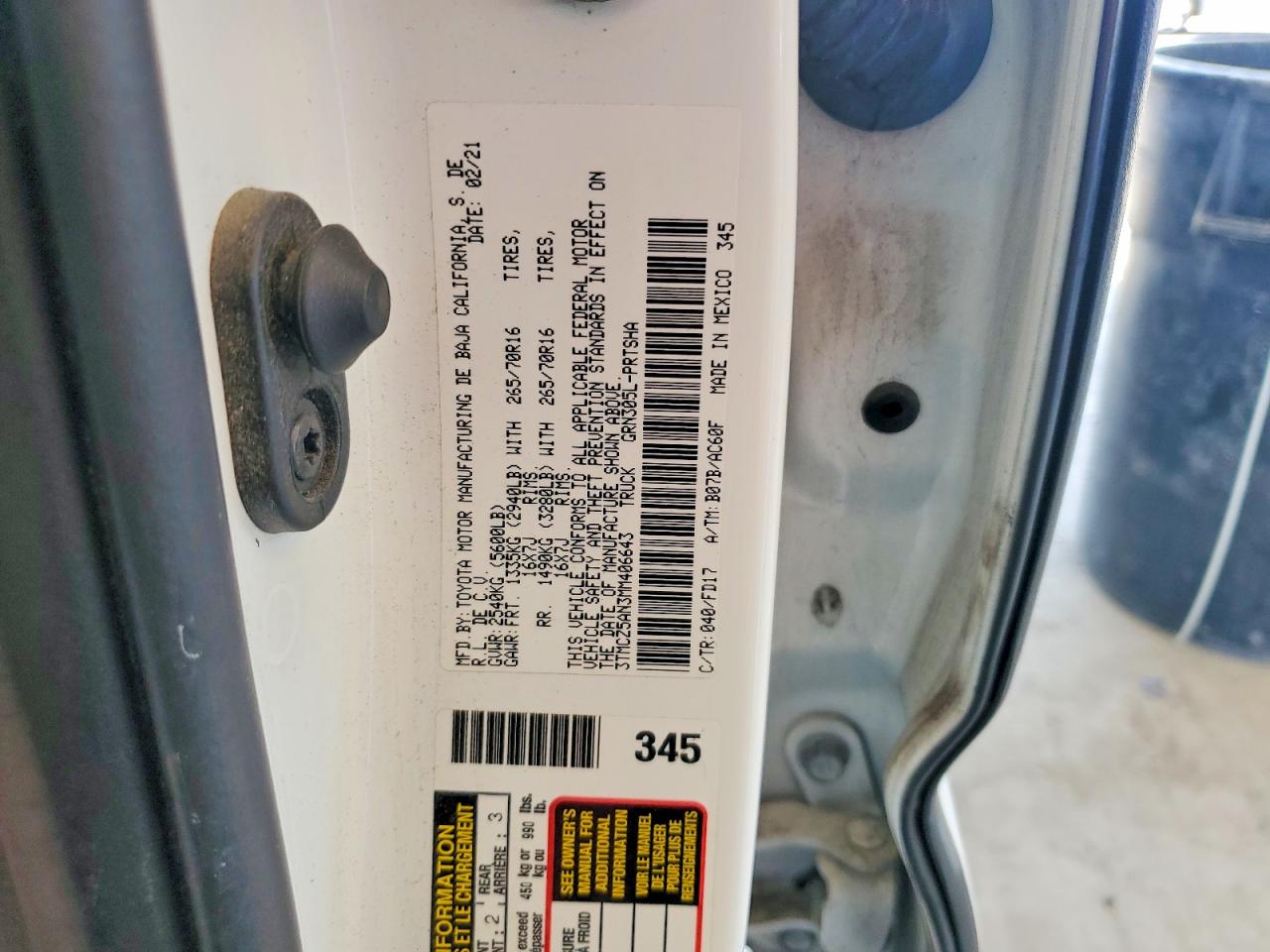 2021 Toyota Tacoma Trd Off-road White vin: 3TMCZ5AN3MM406643