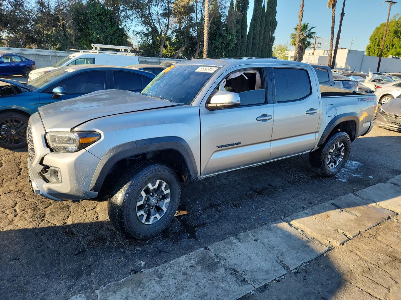 2023 Toyota Tacoma Trd Off-road Silver vin: 3TMCZ5AN4PM583870 Damage: Left Front Fender, Misaligned, Repair Required