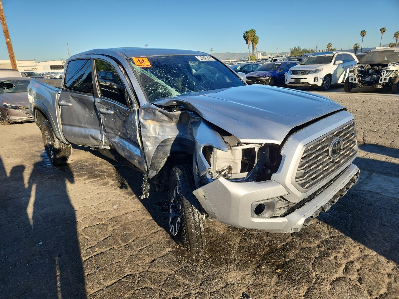 2023 Toyota Tacoma Trd Off-road Silver vin: 3TMCZ5AN4PM583870 Damage: Right Head Lamp, Missing, Replacement Required