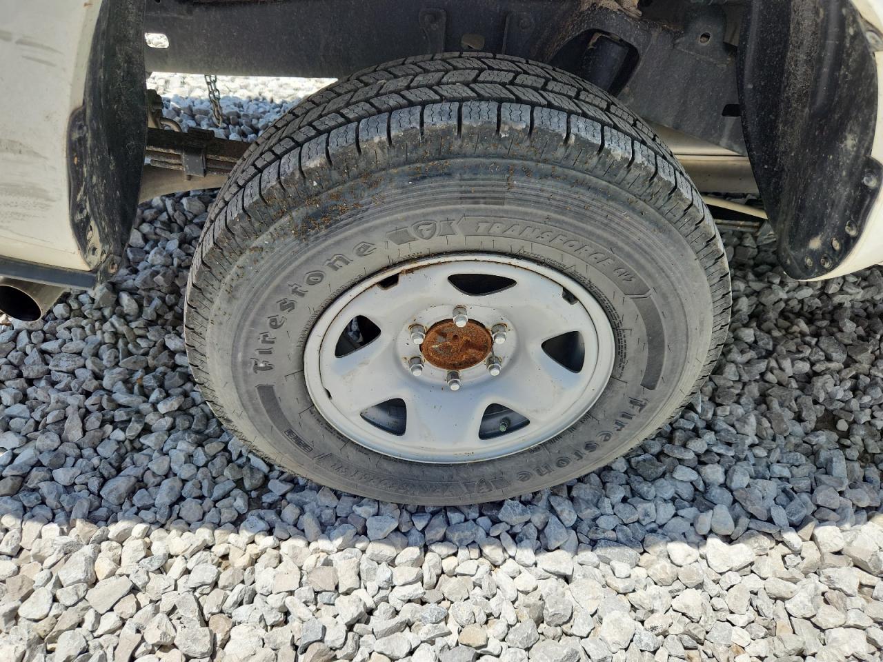 2023 Toyota Tacoma Sr V6 White vin: 3TMCZ5AN4PM652363 Damage: Right Rear Wheel, Corrosion, 4 To 5 Inches