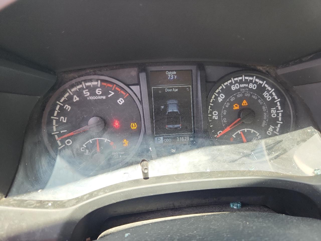 2023 Toyota Tacoma Sr V6 White vin: 3TMCZ5AN4PM652363 Damage: Warning Light - Engine, On, Unacceptable