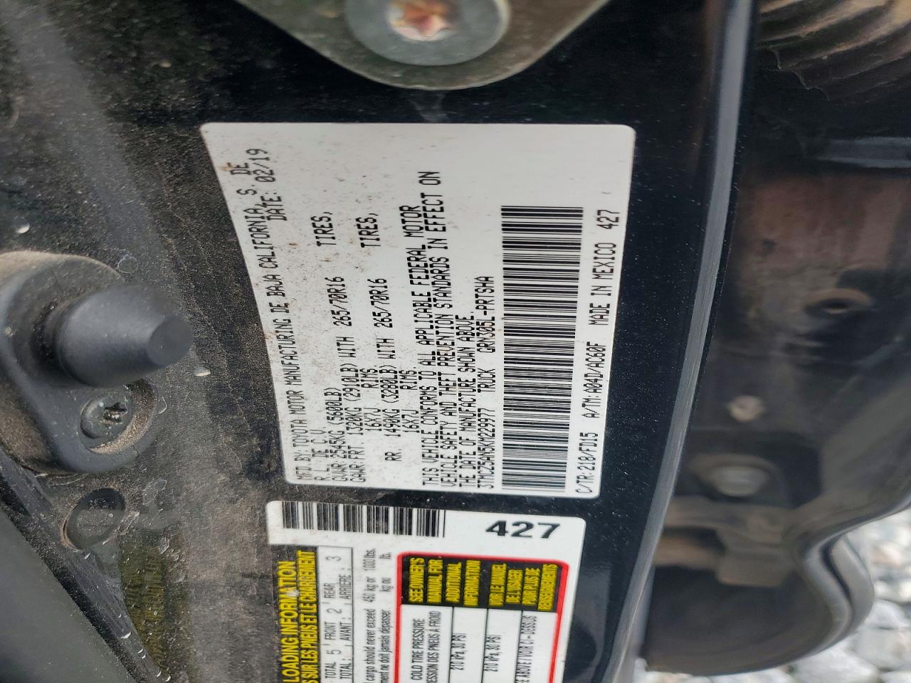 2019 Toyota Tacoma Trd Off-road Black vin: 3TMCZ5AN5KM229977