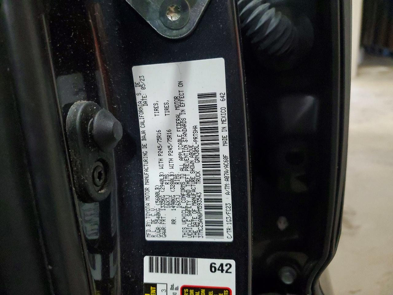 2023 Toyota Tacoma Sr5 V6 Gray vin: 3TMCZ5AN6PM593543