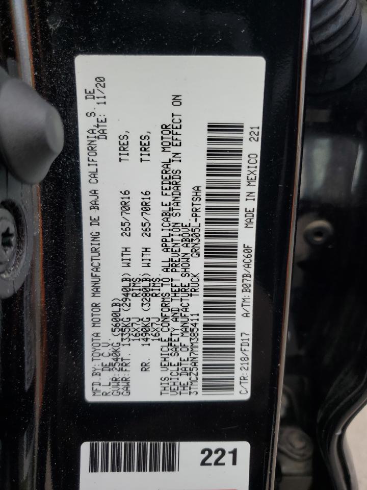 2021 Toyota Tacoma Double Cab Black vin: 3TMCZ5AN7MM385411
