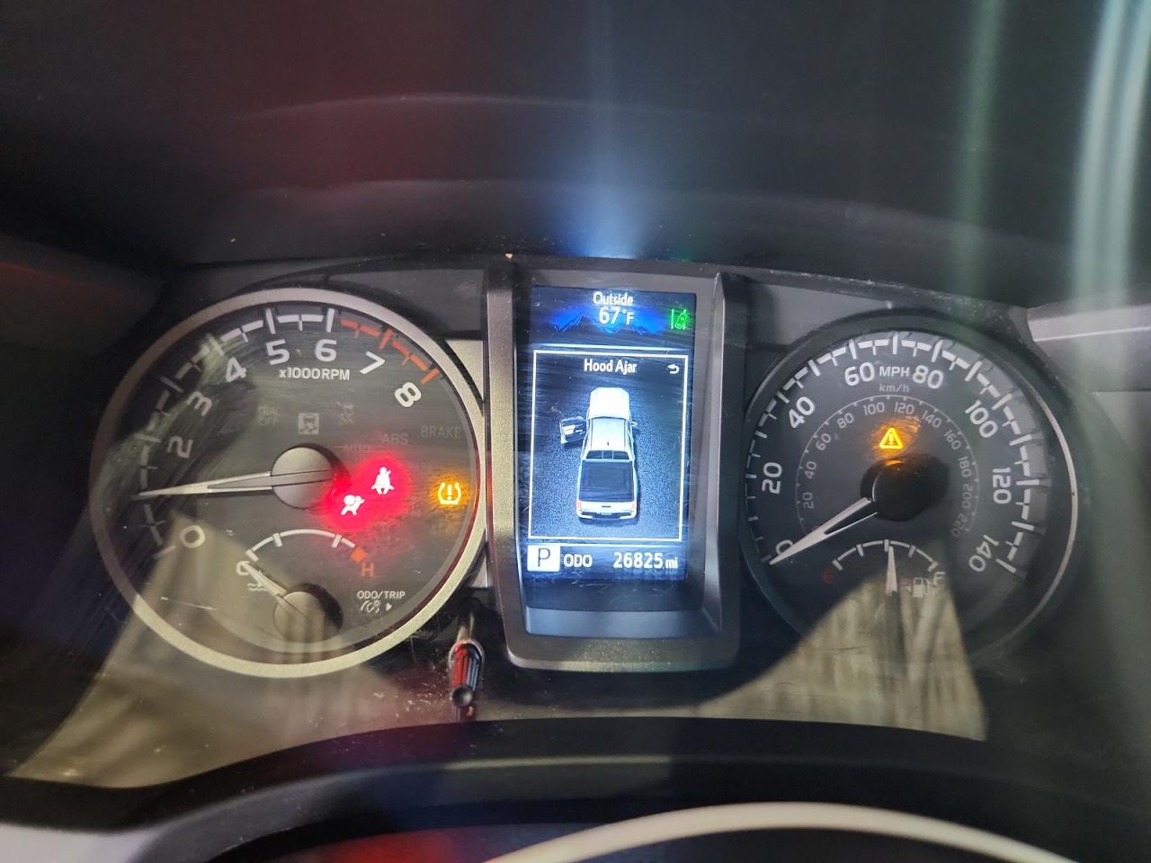 2023 Toyota Tacoma Trd Off-road Gray vin: 3TMCZ5AN9PM593293 Damage: Warning Light - Air Bag, On, Unacceptable
