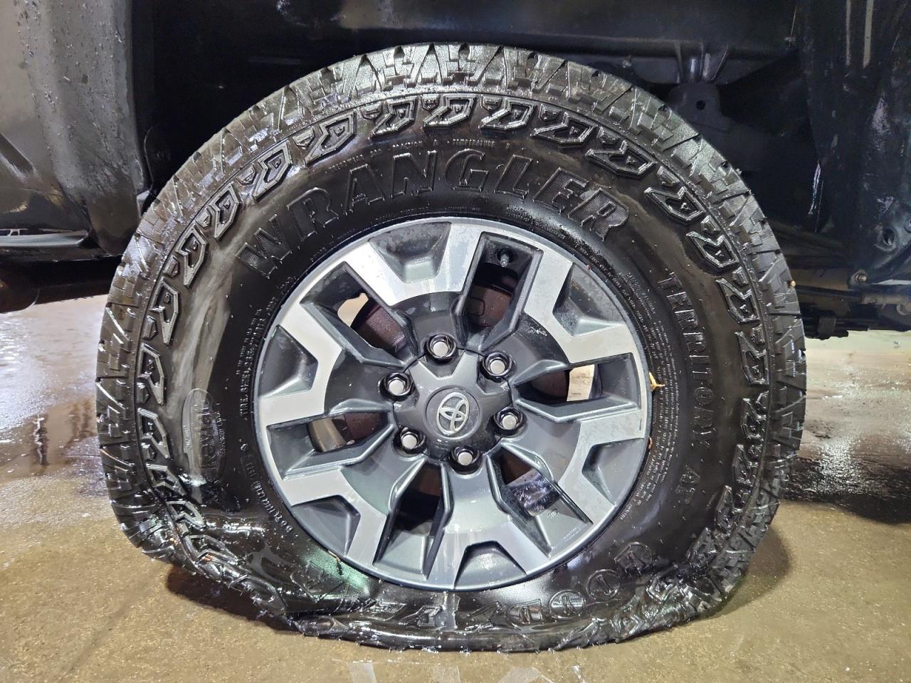 2023 Toyota Tacoma Trd Off-road Gray vin: 3TMCZ5AN9PM593293 Damage: Right Rear Tire, Cut, Replacement Required