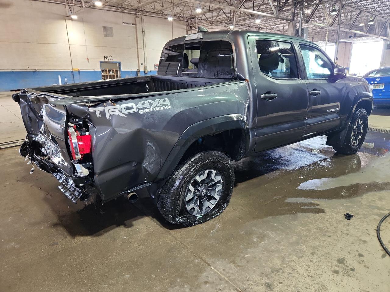 2023 Toyota Tacoma Trd Off-road Gray vin: 3TMCZ5AN9PM593293 Damage: Right Cab Side, Severe Damage, Replacement Required