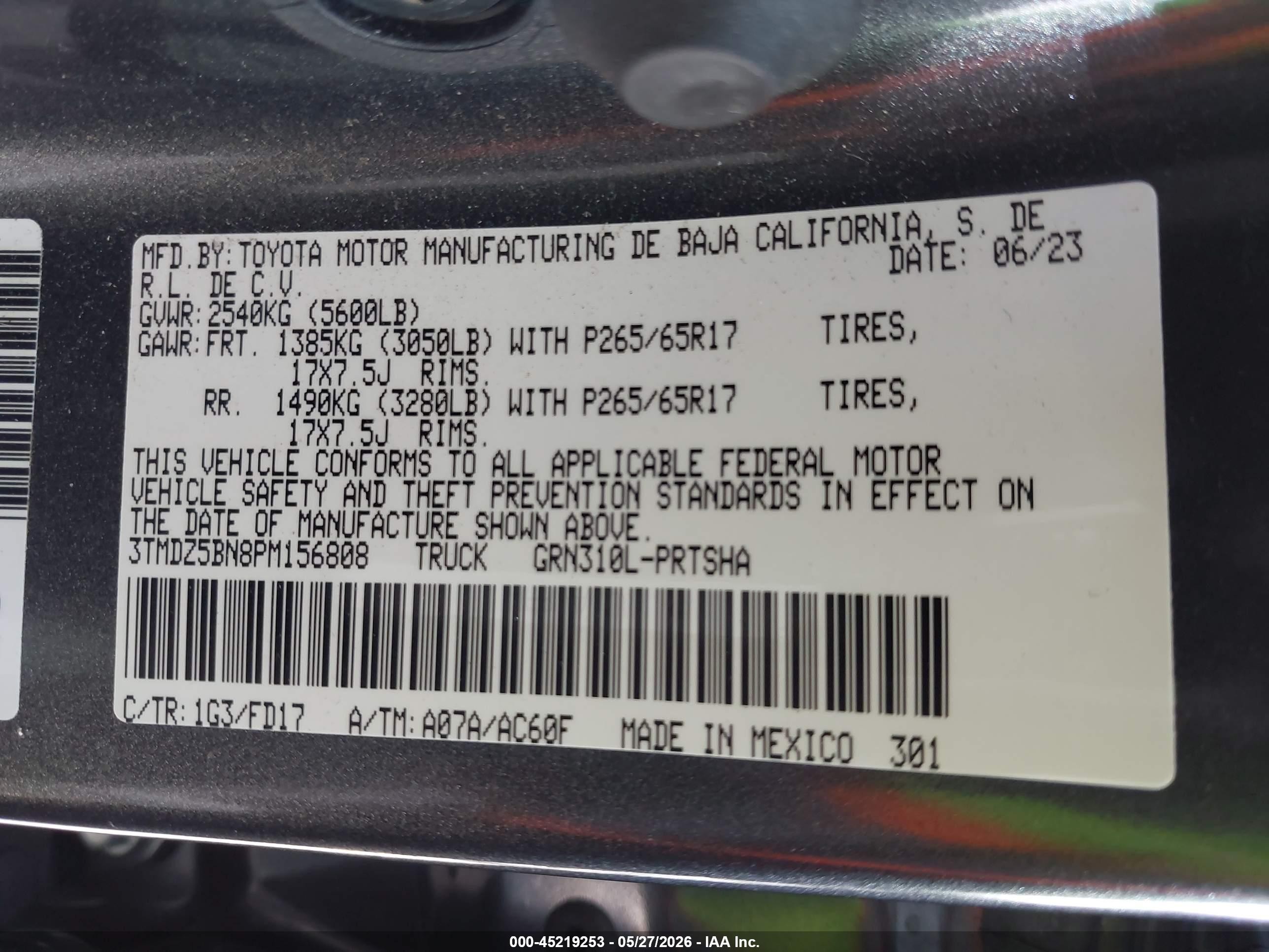 2023 Toyota Tacoma Trd Sport Серый vin: 3TMDZ5BN8PM156808