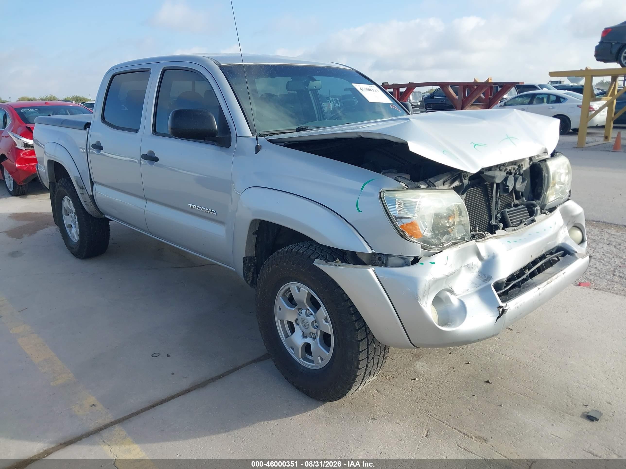 2010 Toyota Tacoma Prerunner V6 Silver vin: 3TMJU4GN0AM096230