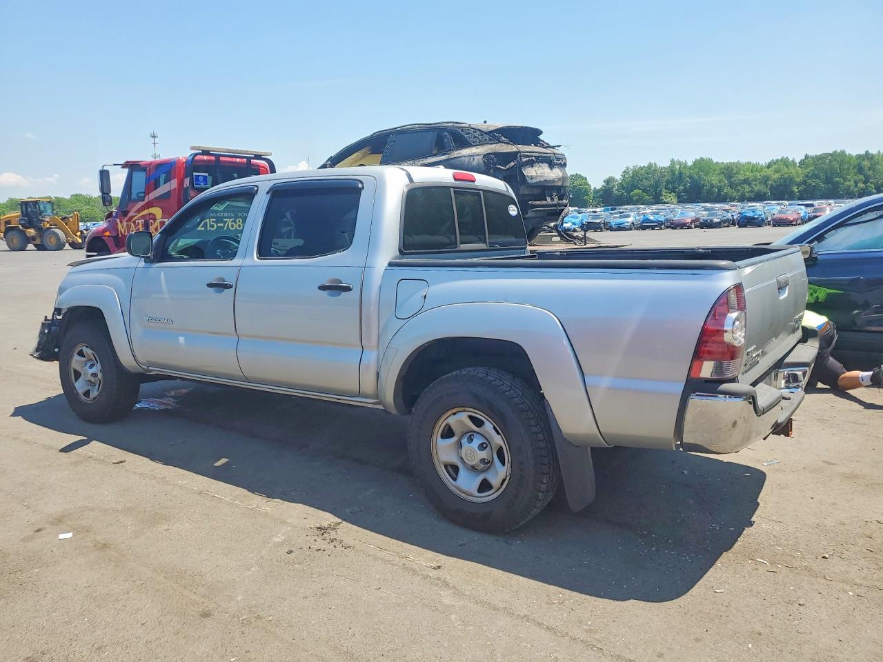 2010 Toyota Tacoma Double Cab Prerunner Silver vin: 3TMJU4GN0AM102334