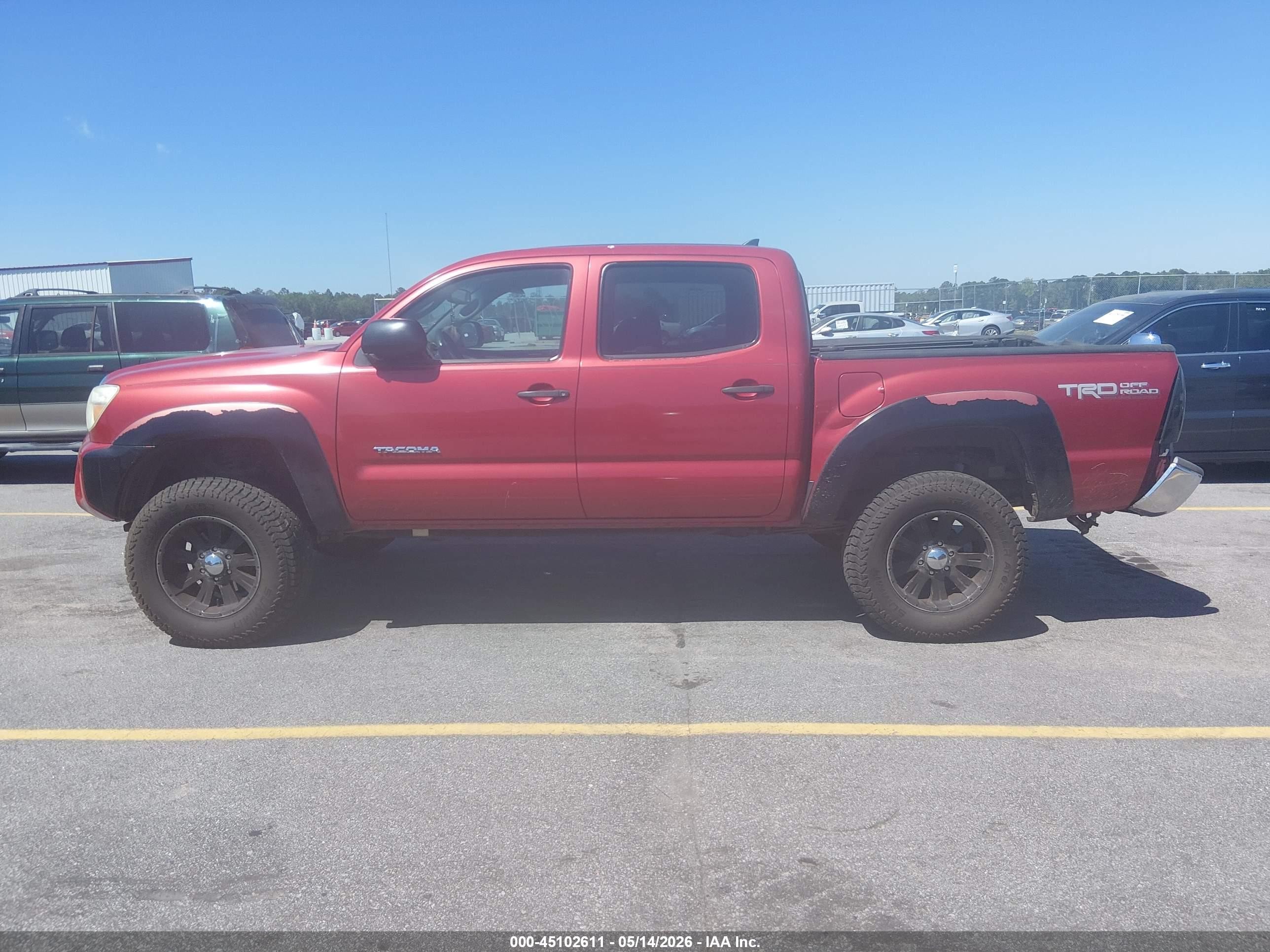 2012 Toyota Tacoma Prerunner V6 Красный vin: 3TMJU4GN0CM128354
