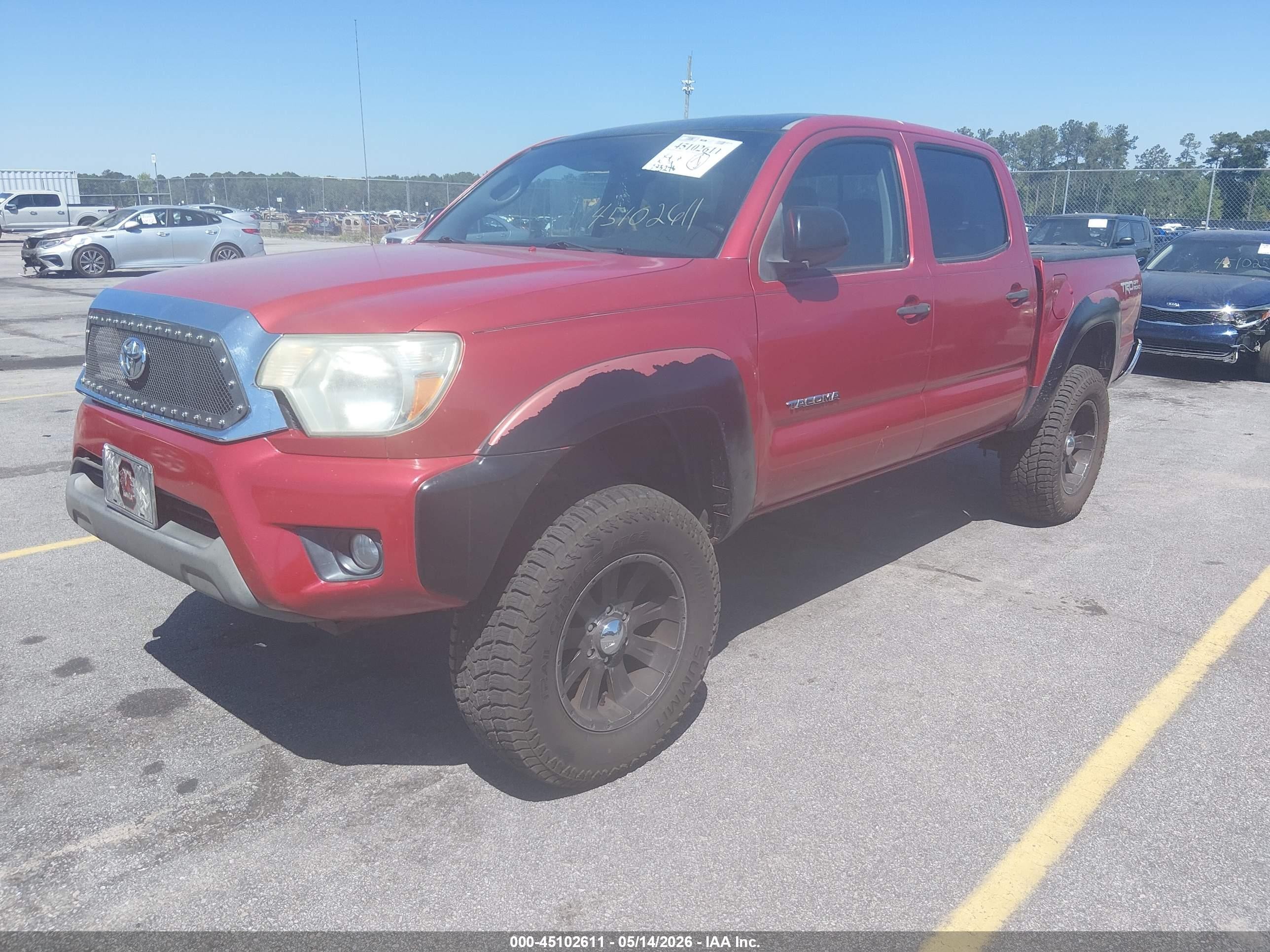 2012 Toyota Tacoma Prerunner V6 Красный vin: 3TMJU4GN0CM128354