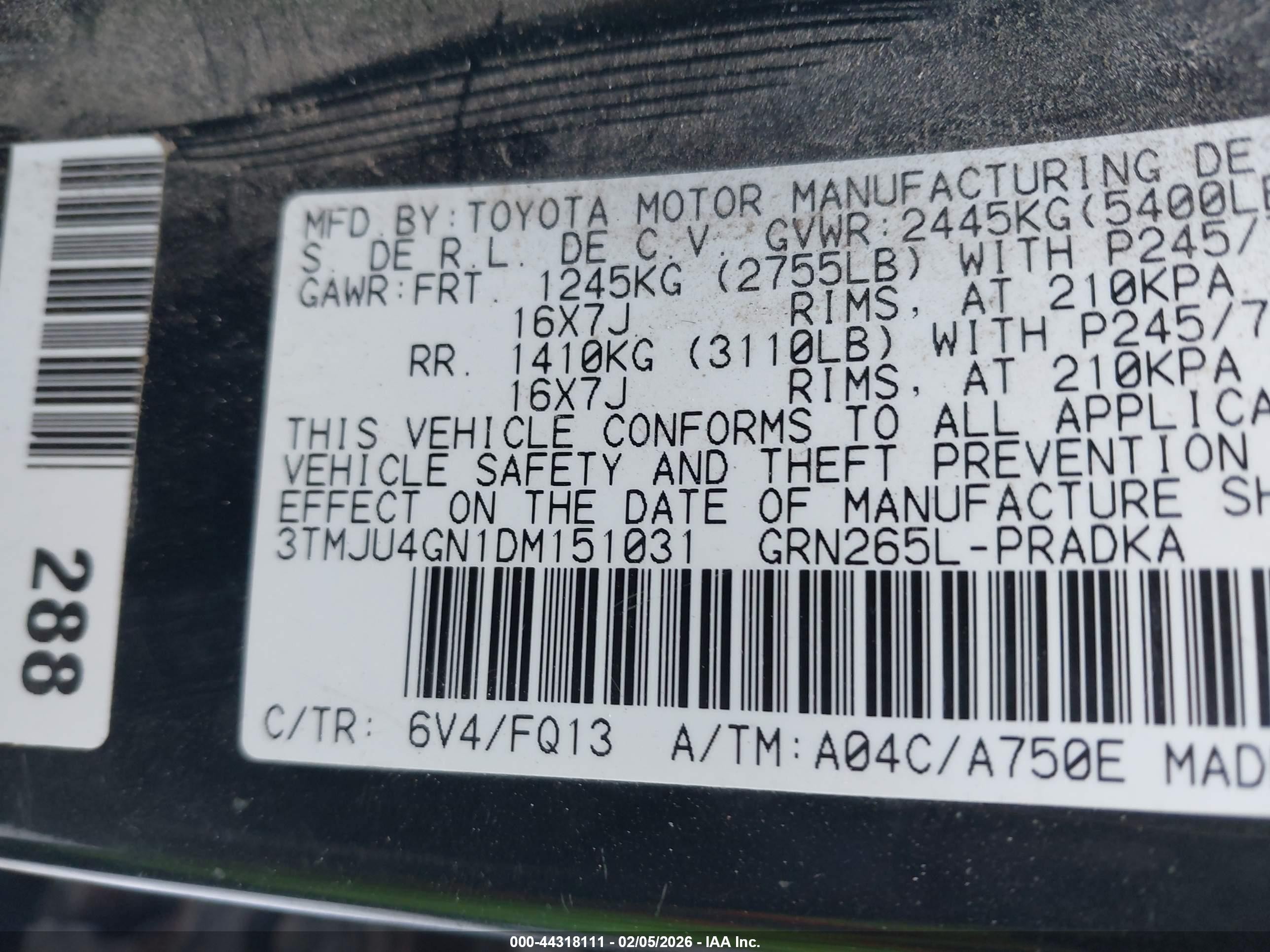 2013 Toyota Tacoma Prerunner V6 Green vin: 3TMJU4GN1DM151031